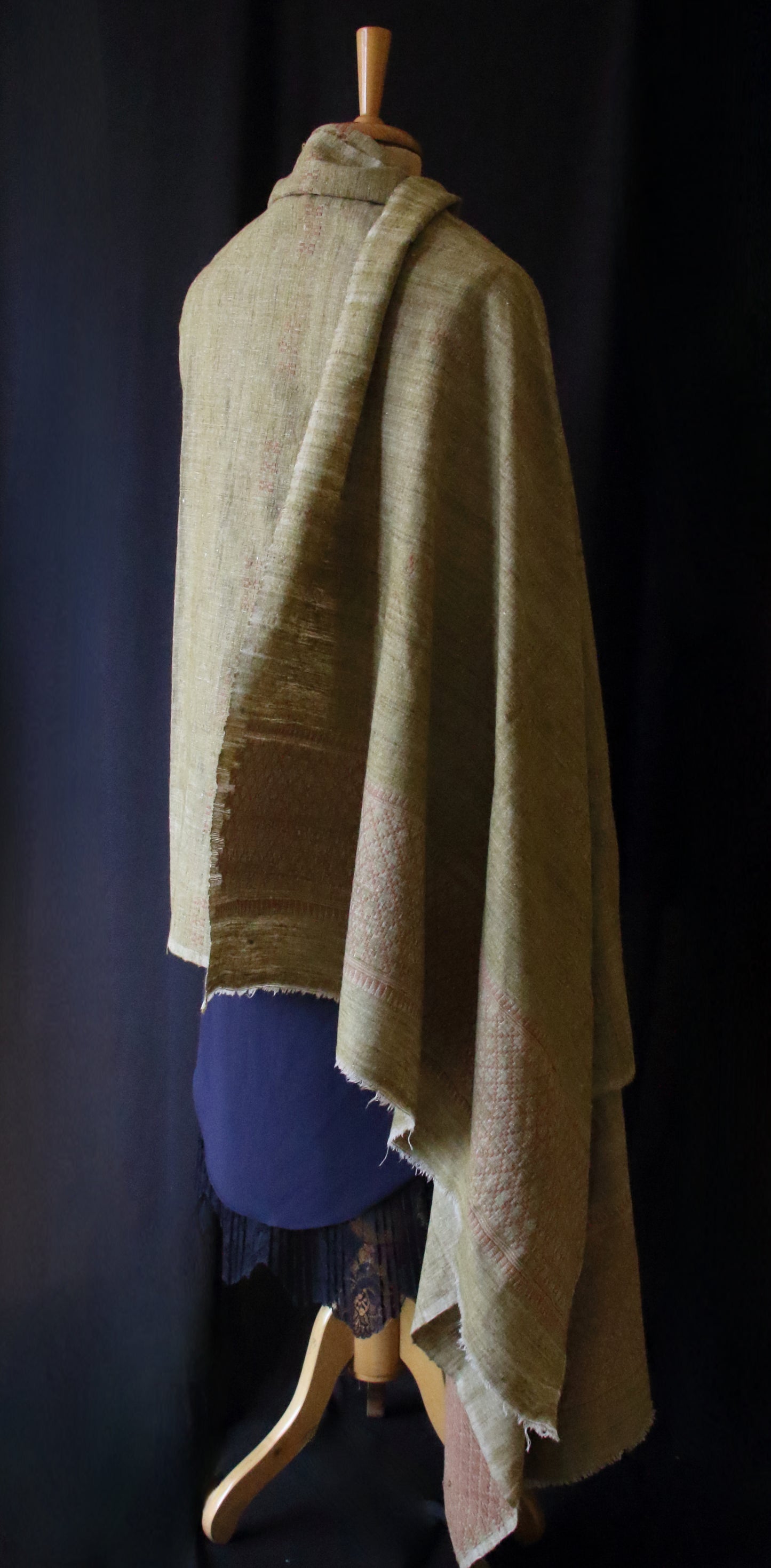 Handwoven / Handspun Yarns /Natural Dyed  Extra Large Eri Silk Shawl from Assam