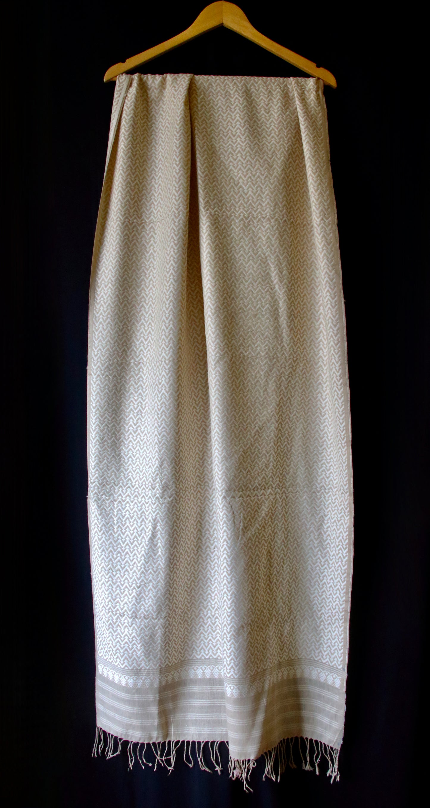 Eri Silk Handwoven scarf with all over motifs from Assam