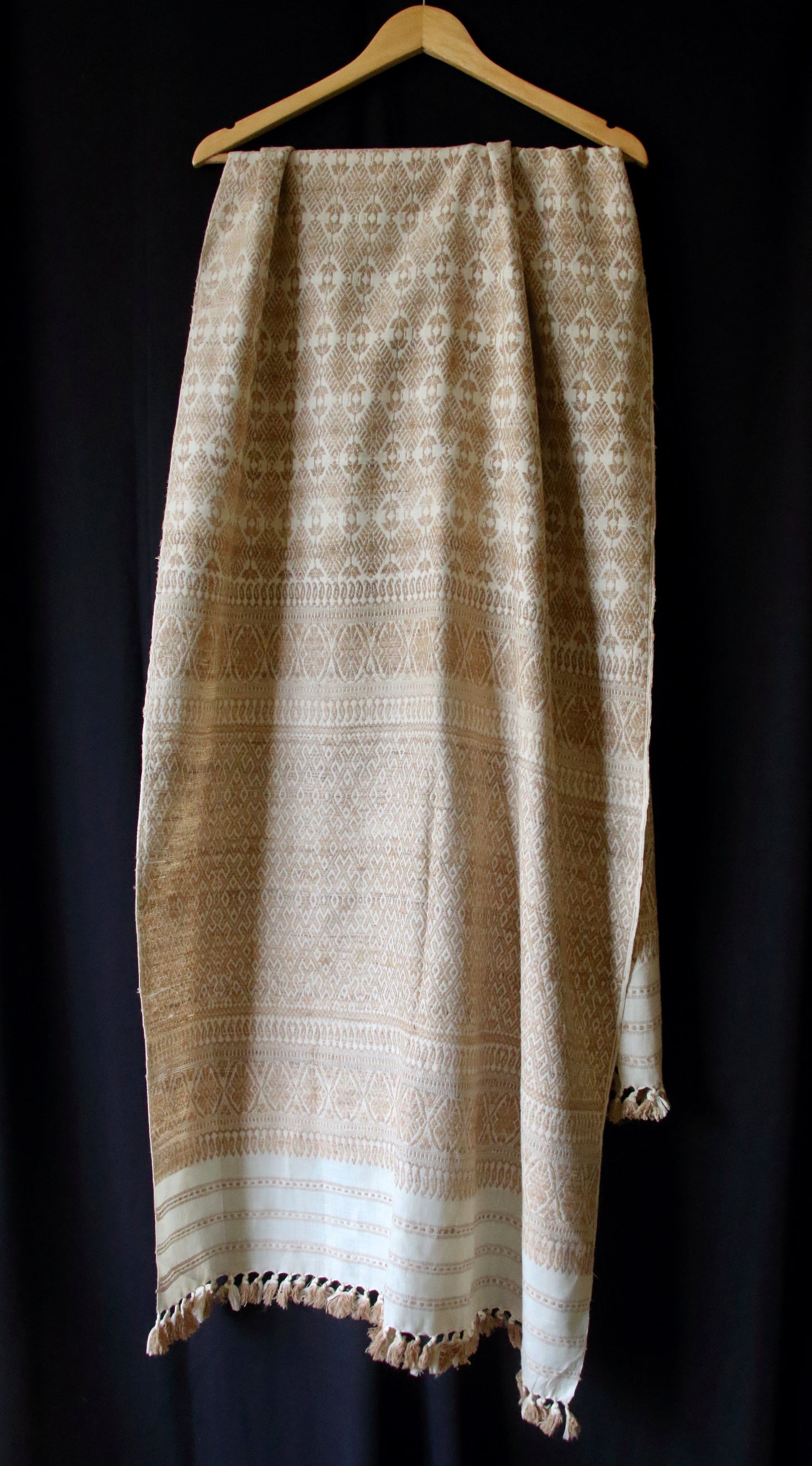 Eri Silk Handwoven All Over Patterned Shawl from Assam