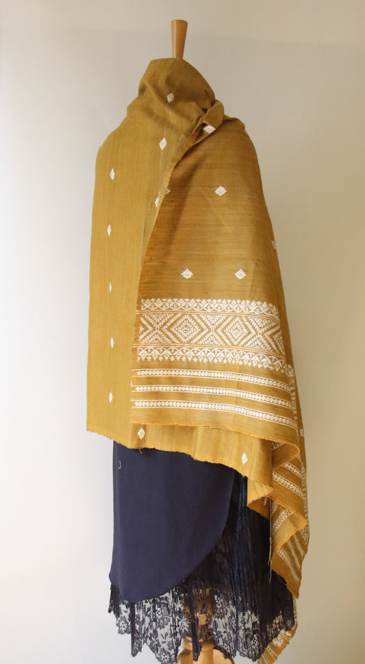 Handwoven Natural Dyed Cotton Eri Silk Shawl from Assam (Copy)