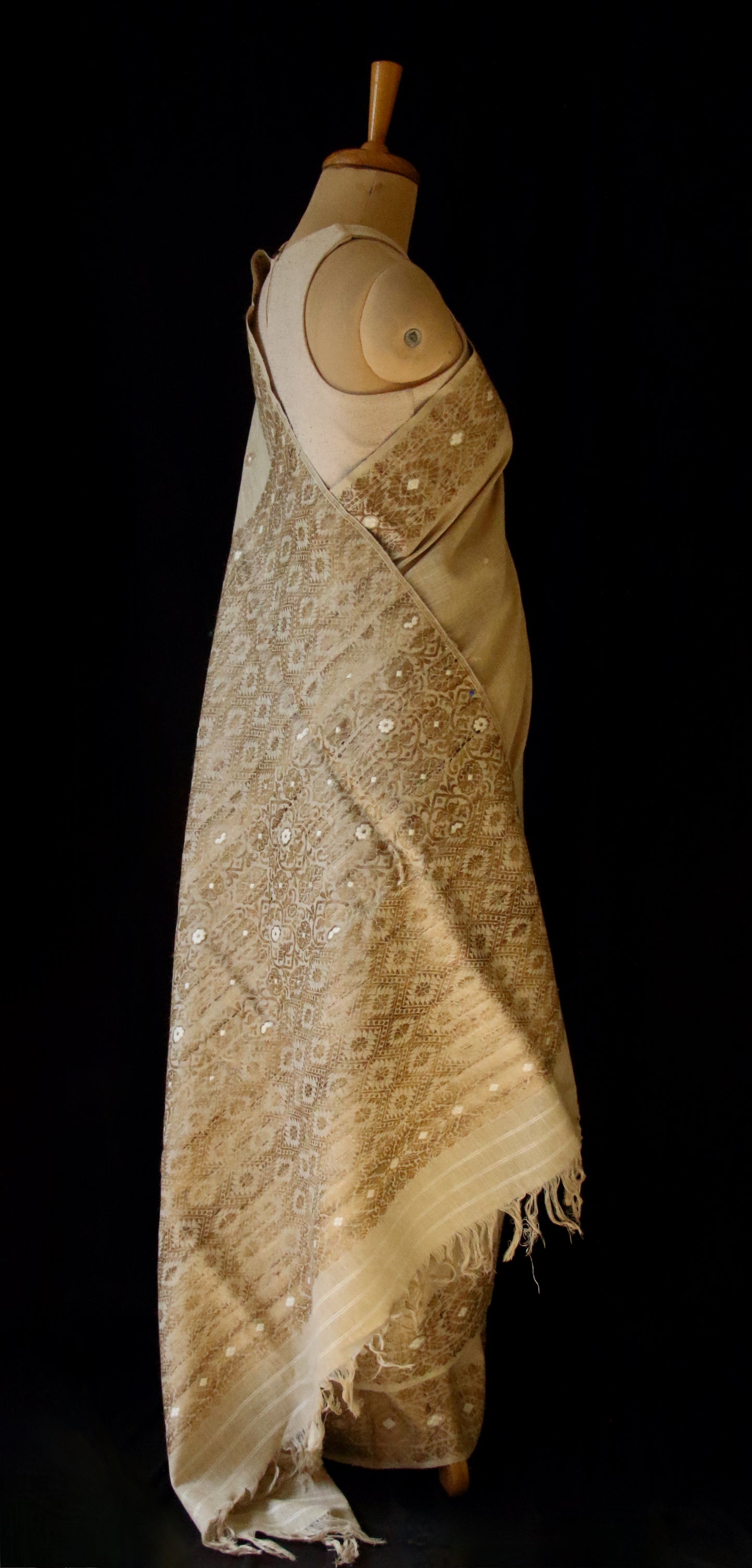 Eri Silk Saree in Natural Brown colour from Assam