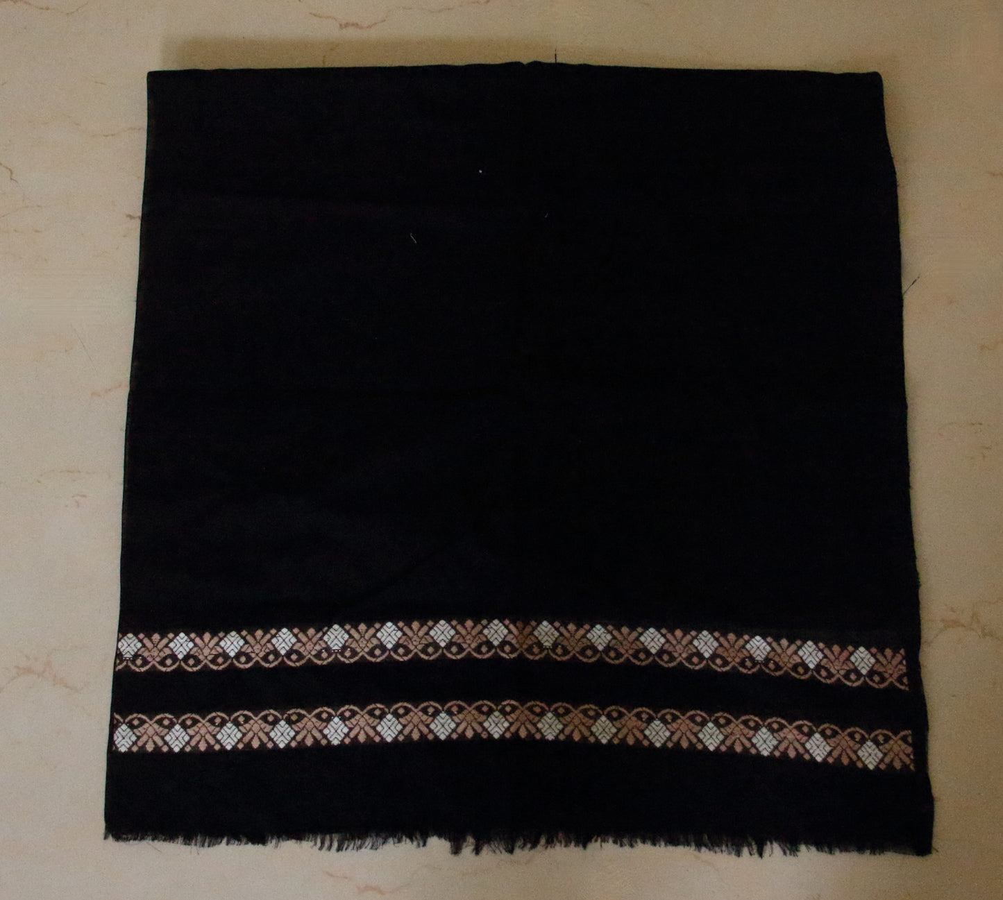 Black Cotton Silk Handloom Mekhela Chador Set from Assam
