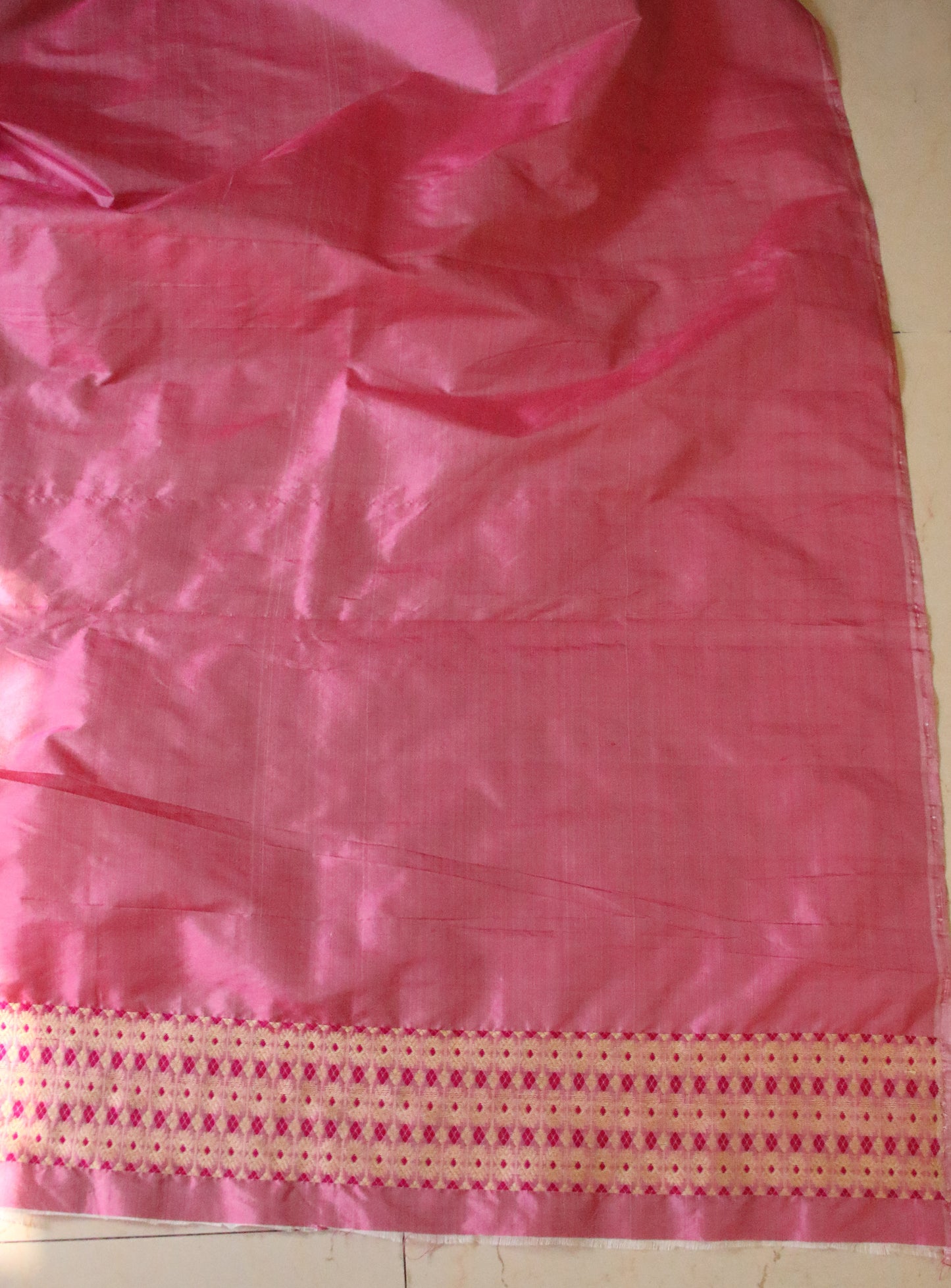 Blush Pink Handloom Silk Saree from Assam