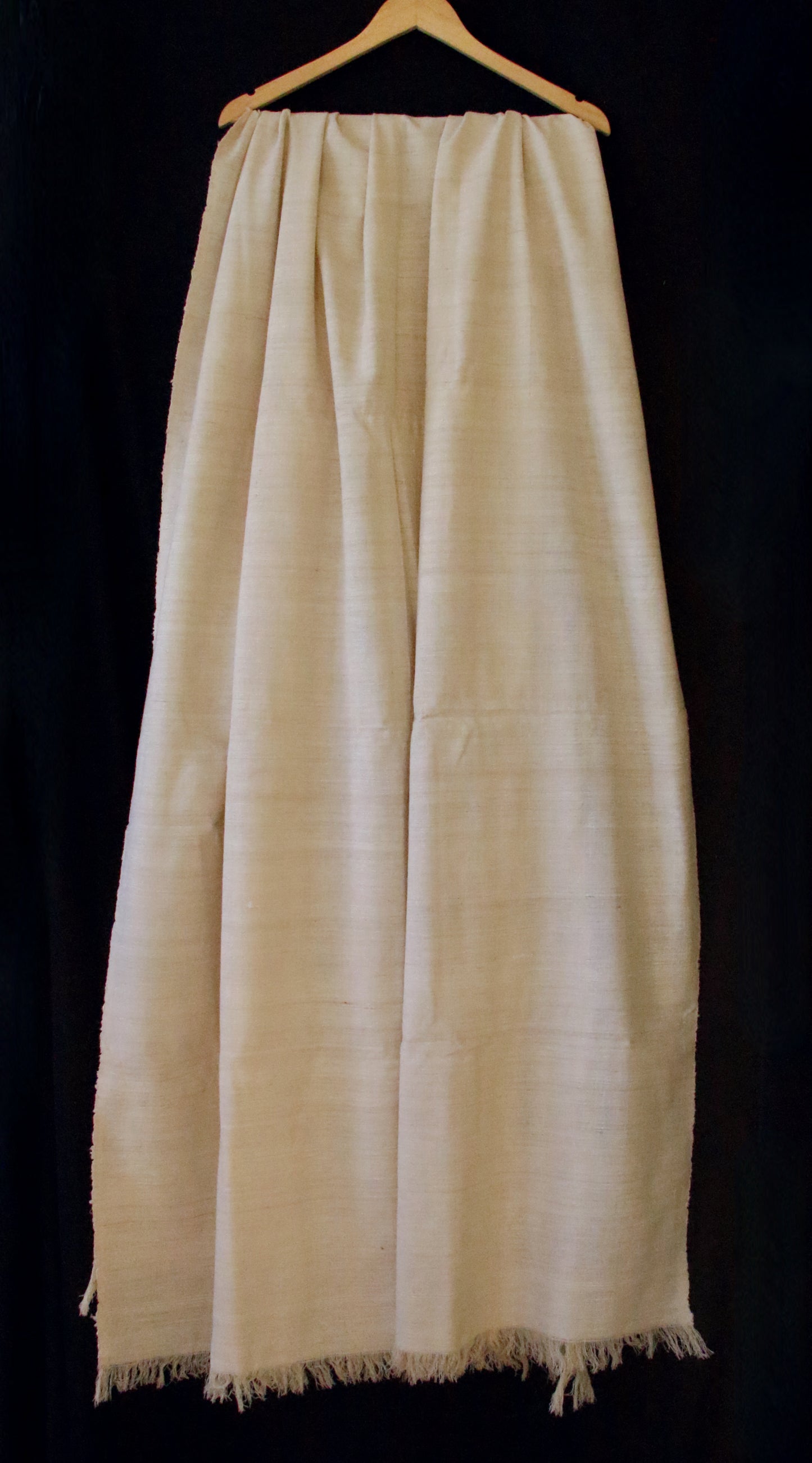 Extra Large Natural Off White Hand Spun / Handwoven Eri Silk Shawl from Assam