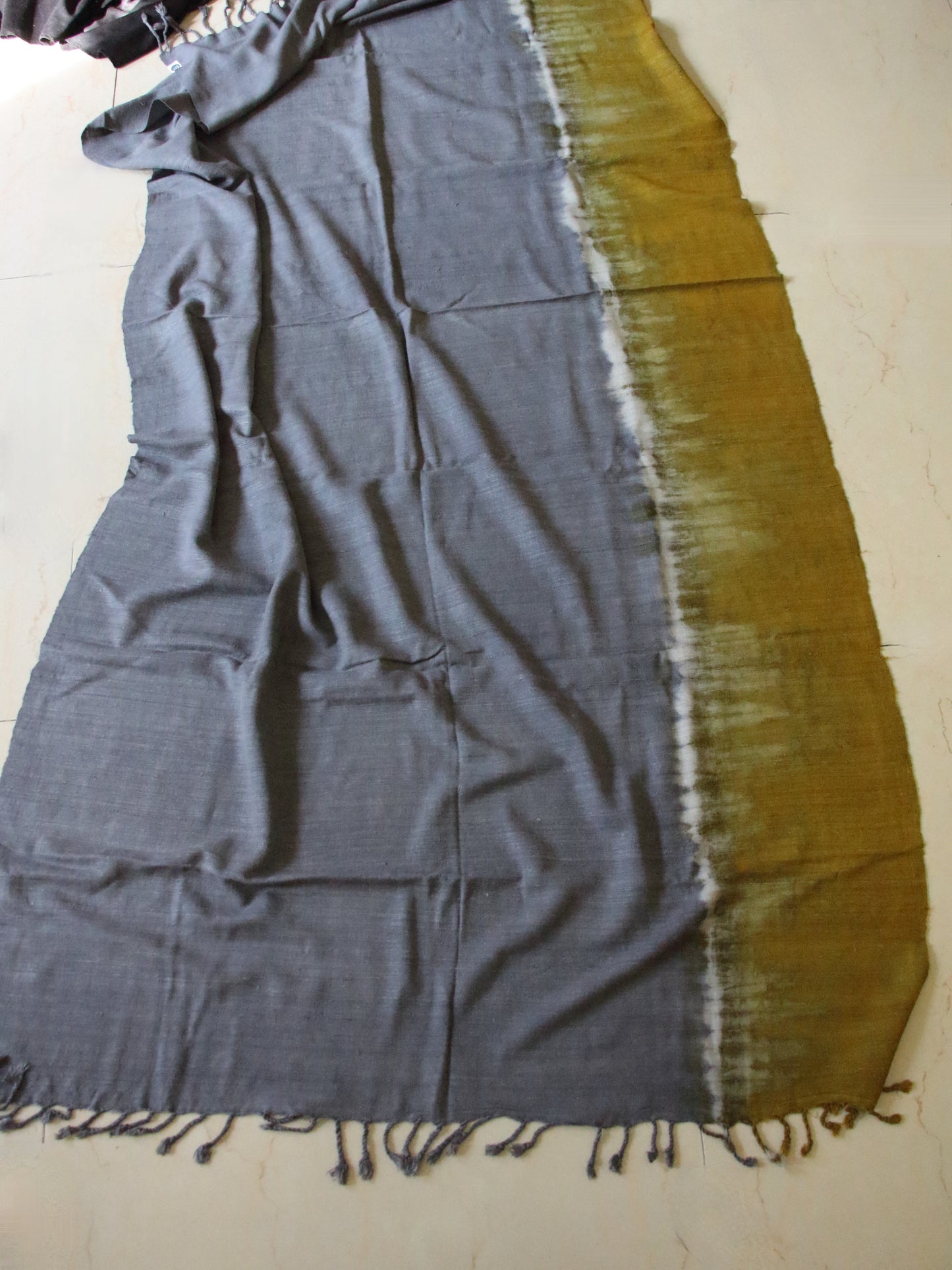 Tie & dye Handwoven Natural Dyed Eri Silk Throw / Shawl from Assam