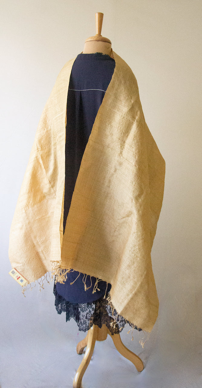 Hundred Percent Handwoven Muga Silk / Golden Silk Scarf from Assam