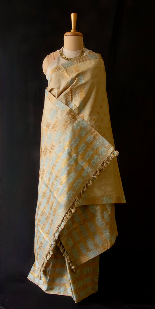 Muga Silk Mekhela Chador set from Assam - Made to Order
