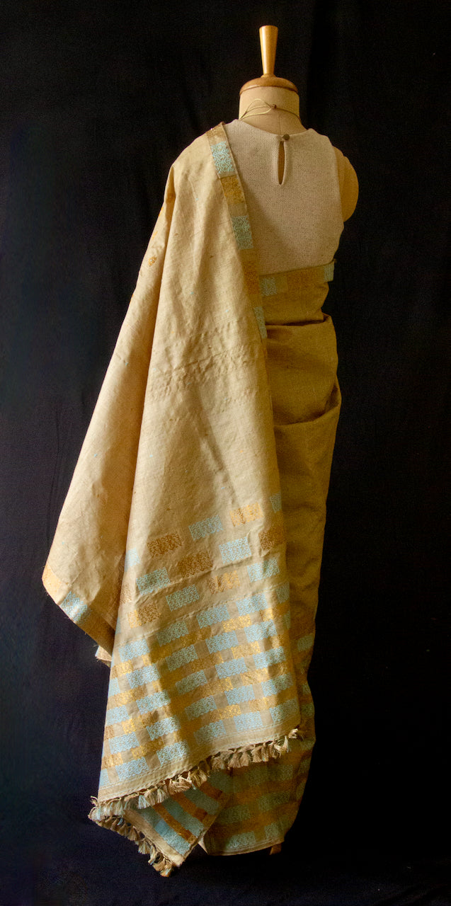 Muga Silk Mekhela Chador set from Assam - Made to Order