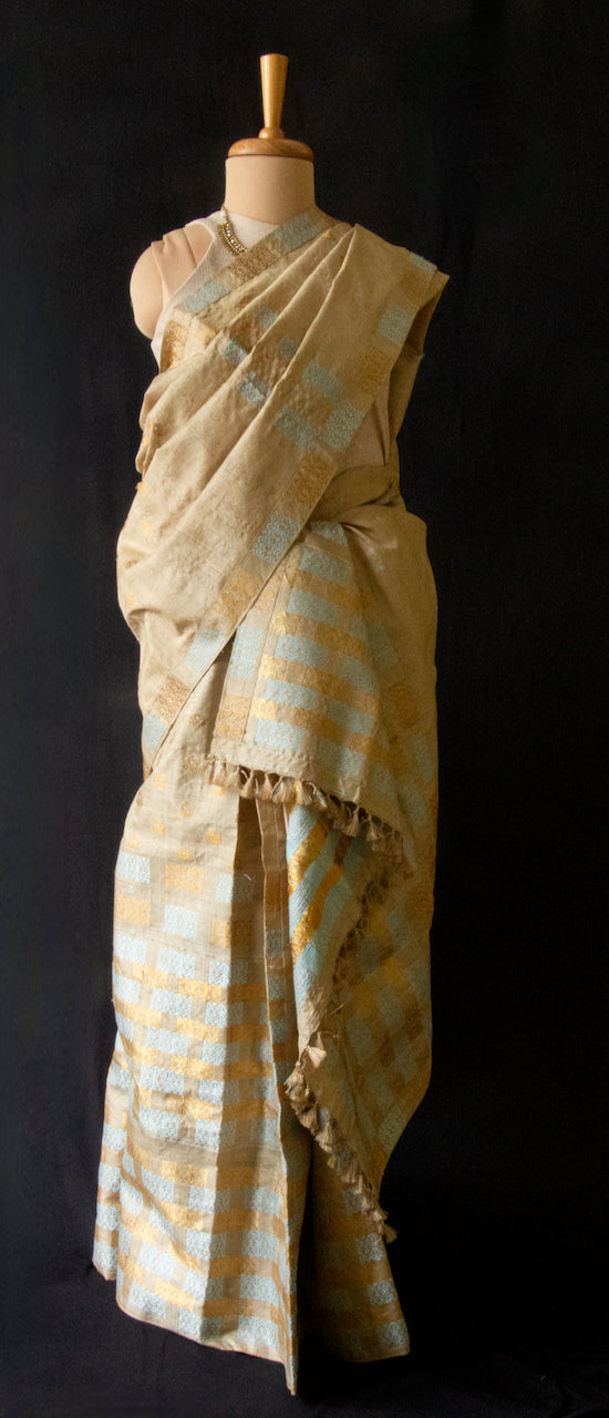 Muga Silk Mekhela Chador set from Assam - Made to Order