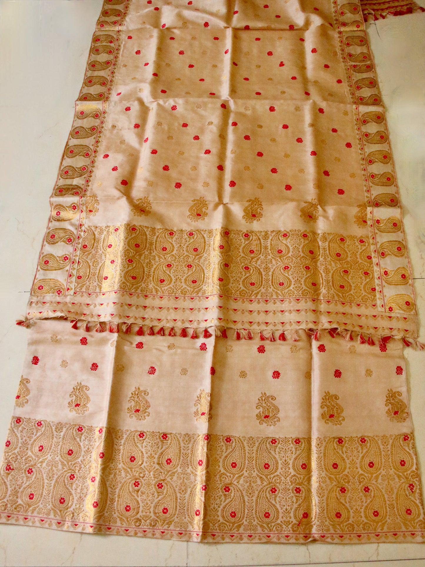 Tassar Silk Handloom Traditional Mekhla Chador Set from Assam