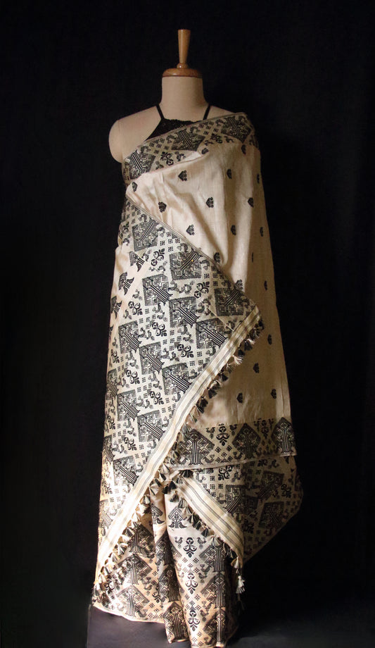 Tassar Silk Handloom Traditional Mekhla Chador Set