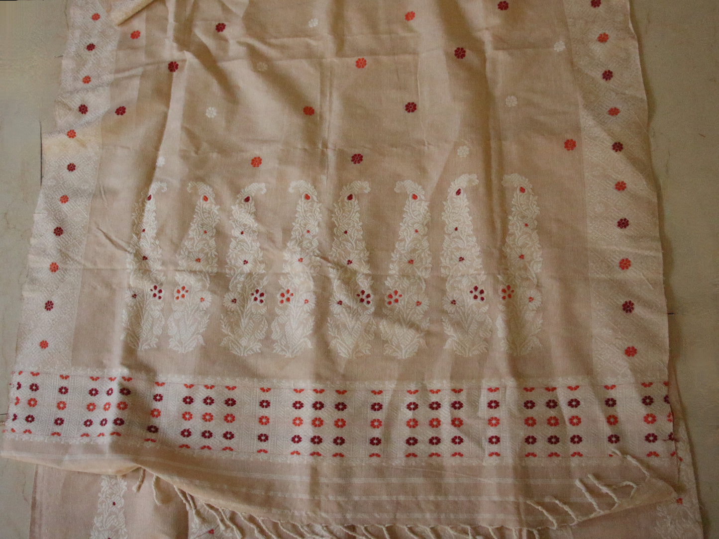 Soft Pink Tassar & Eri Silk Mekhla Chador Set