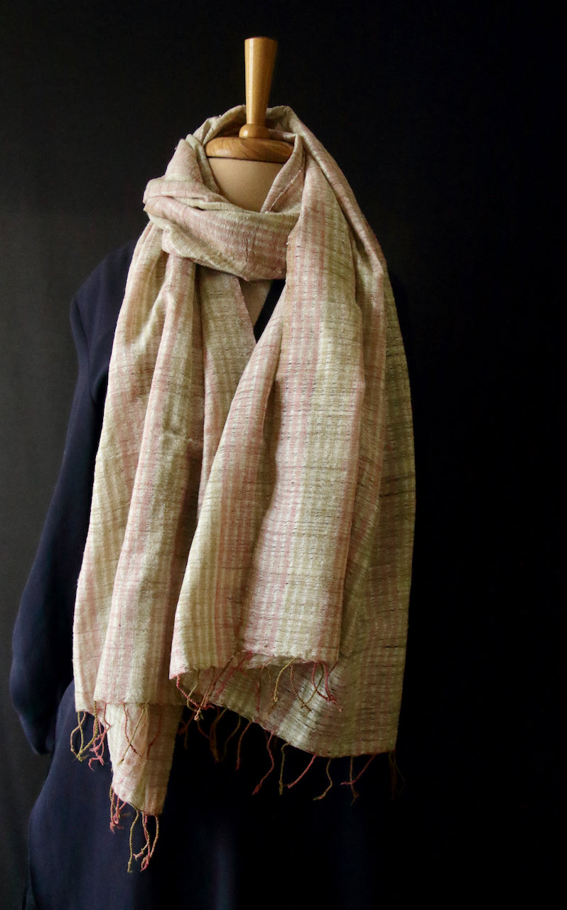 Natural Dyed Eri Silk Handloom Muffler from Assam