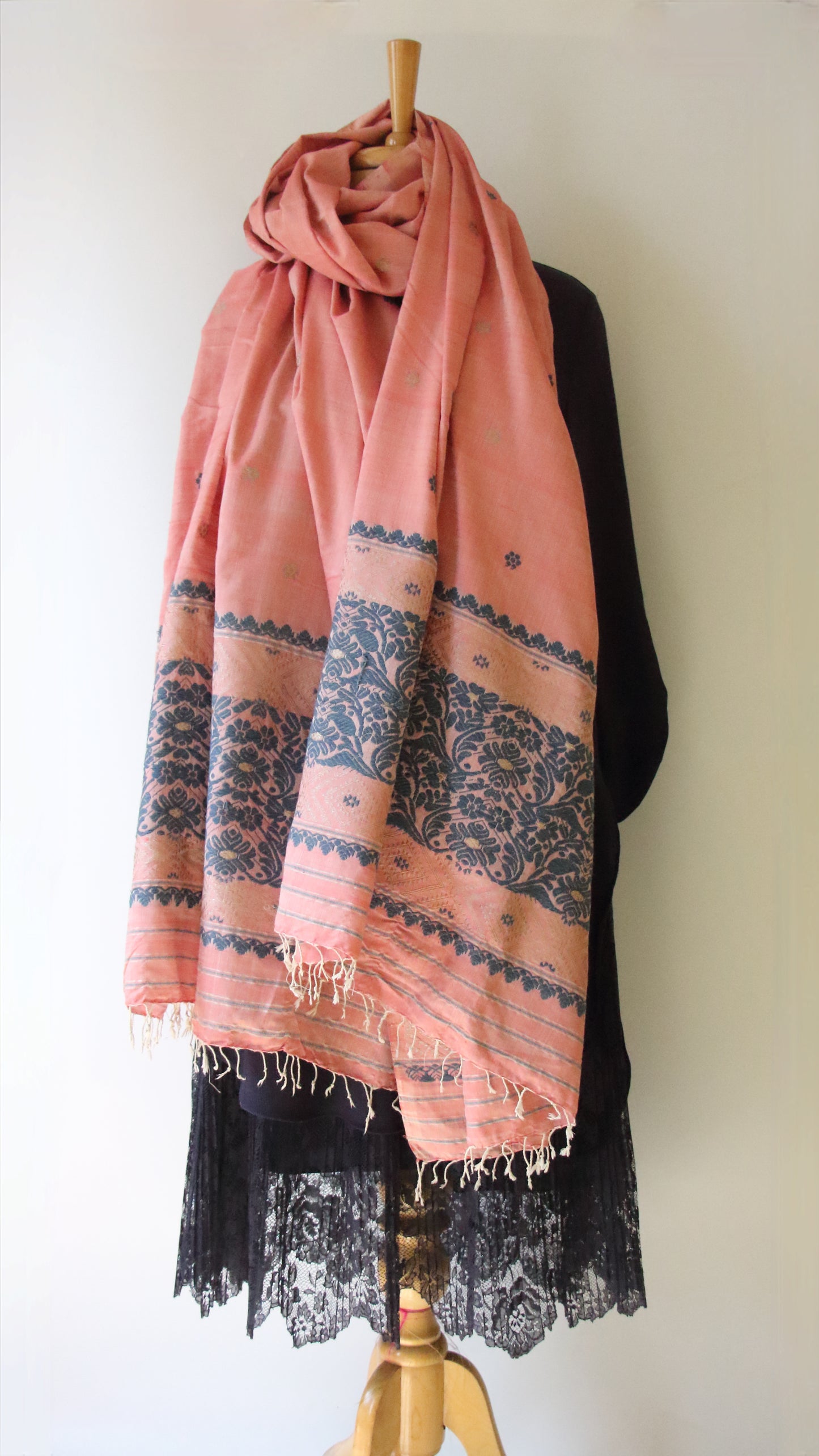Handwoven Natural Dyed Eri Silk Dupatta / Wrap from Assam