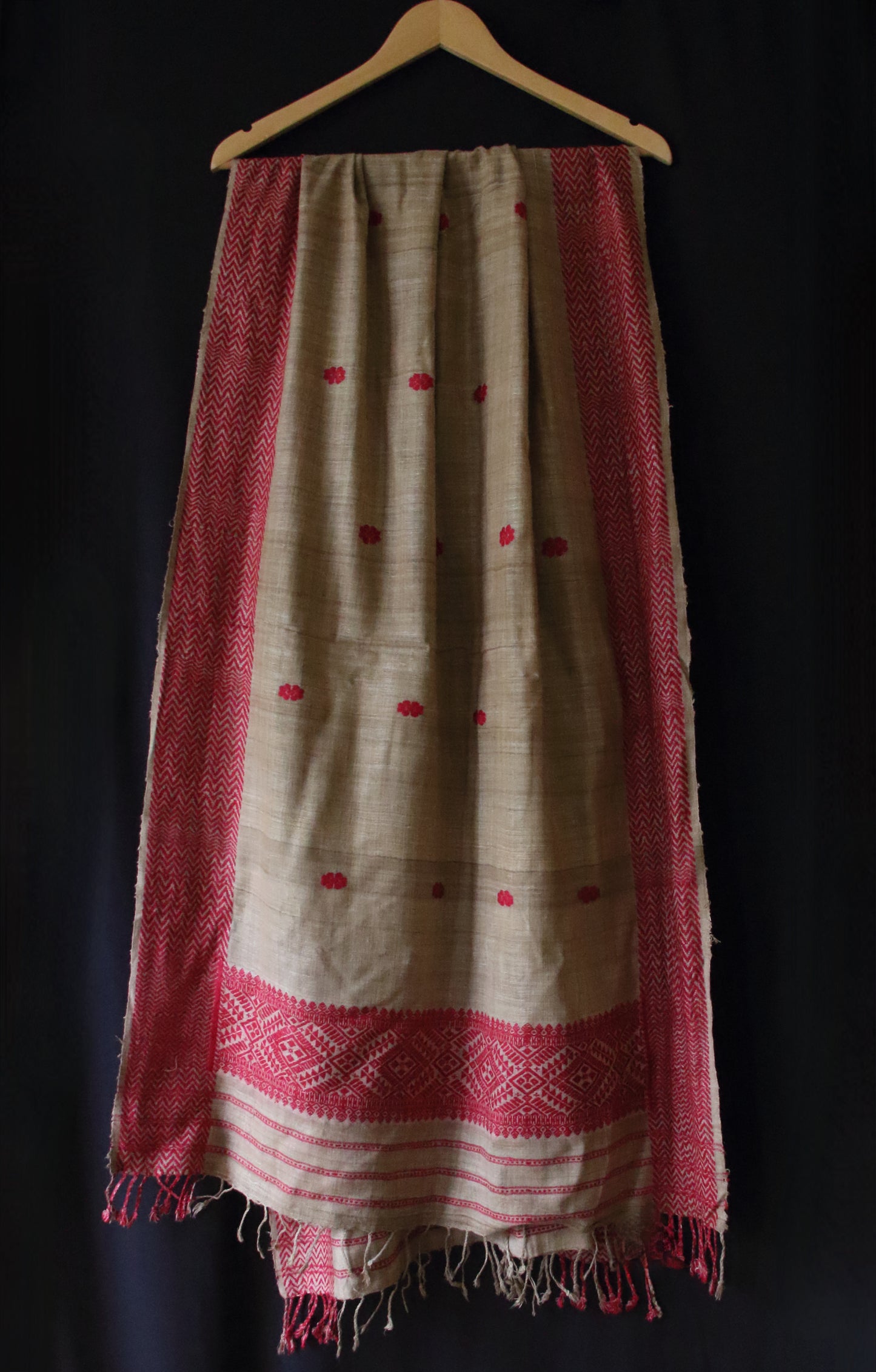 Natural dyed Eri Silk Handwoven Small Size Shawl from Assam