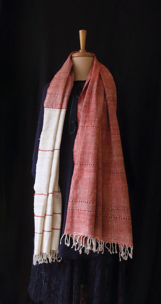 Natural dyed Eri Silk Handwoven Scarf / Stole from Assam