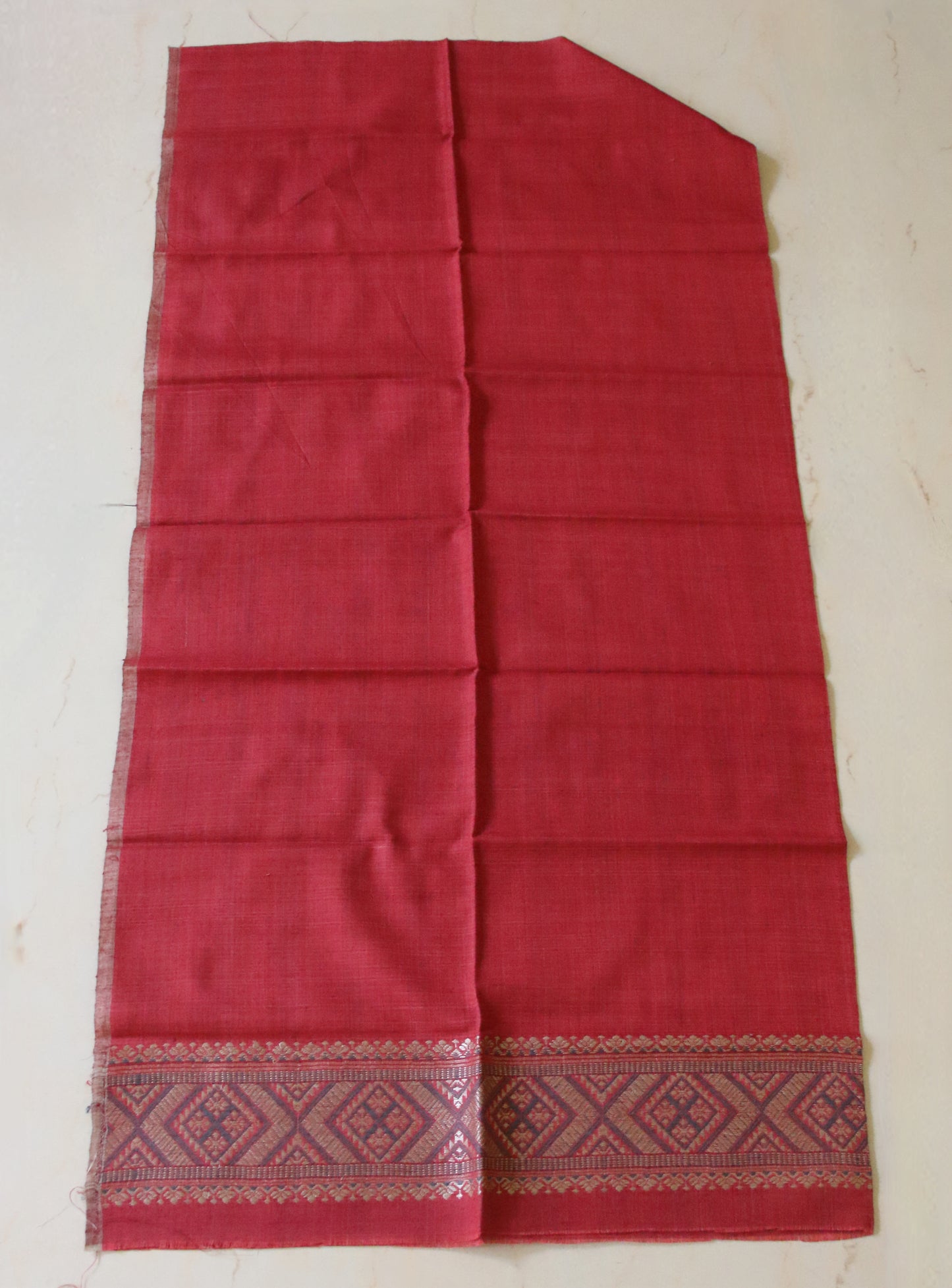 Maroon Narural Dyed Eri Silk Mekhela Chador Set