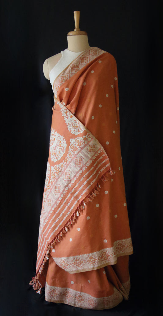 Natural Dyed Handloom Eri Silk Sari from Assam