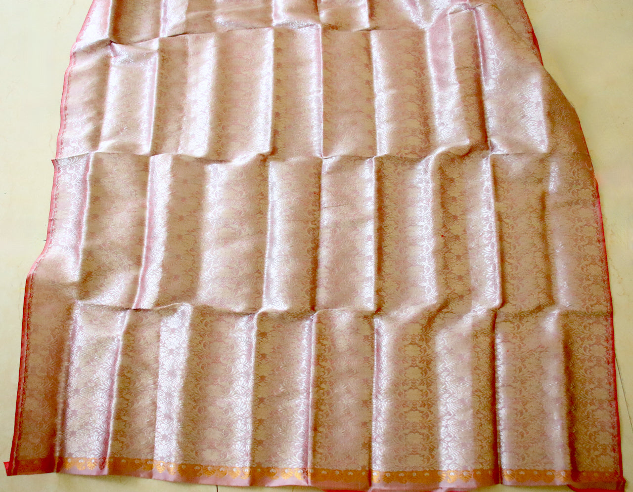 Red and Silver Mulberry Silk Mekhela Chador Set- Made to order