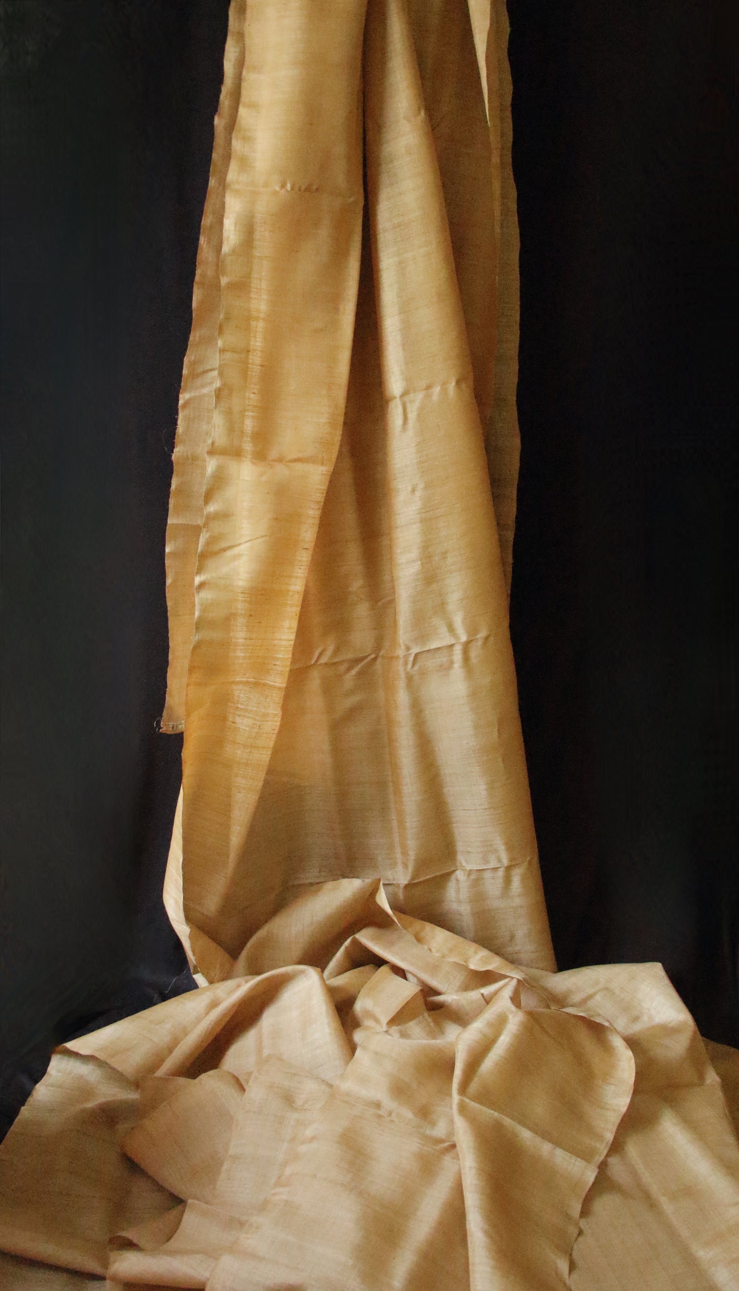 Hundred Percent Muga Silk Fabric - 47 Inches Width