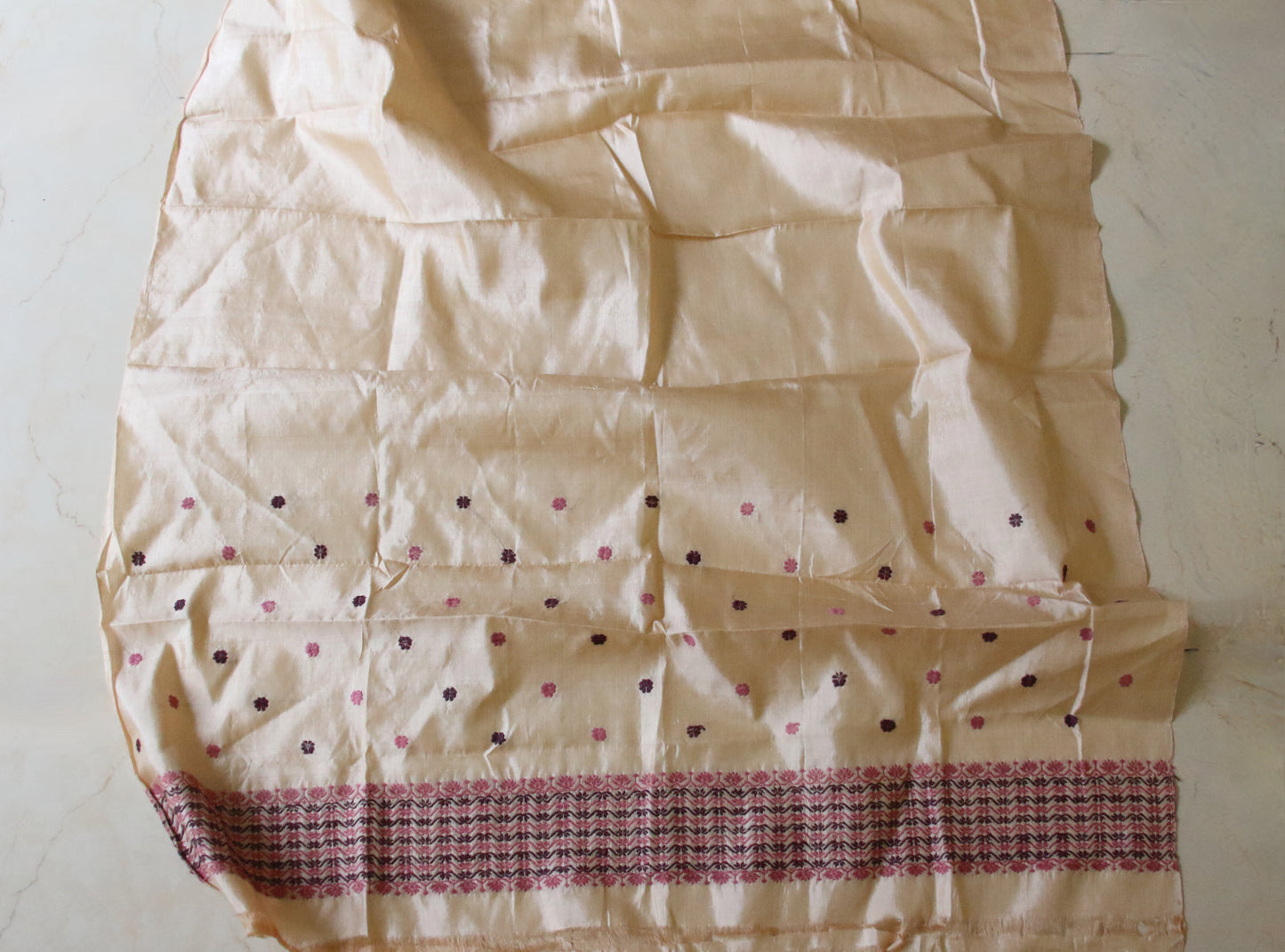 Handloom Mekhla Chador Set in Tassar Silk and Mulberry Silk