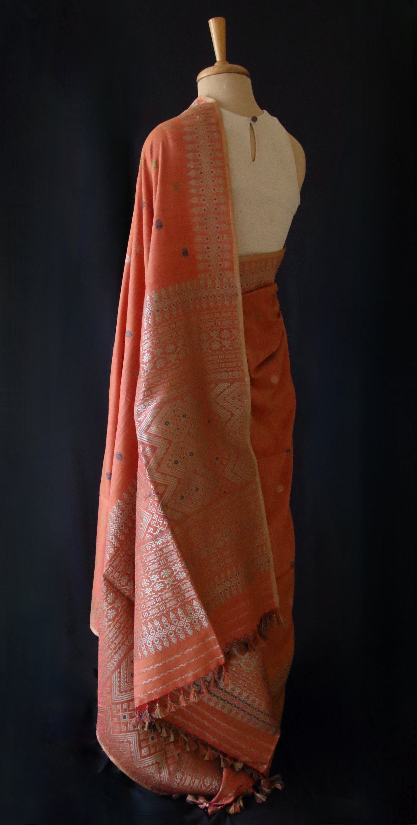 Natural Dyed Handloom Eri Silk Sari from Assam ,