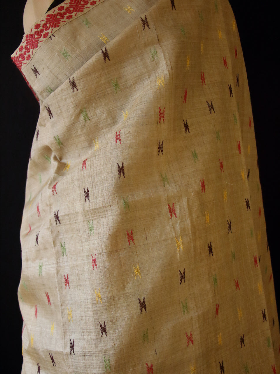 Authentic Muga Silk Traditional Design Mekhela Chador Set