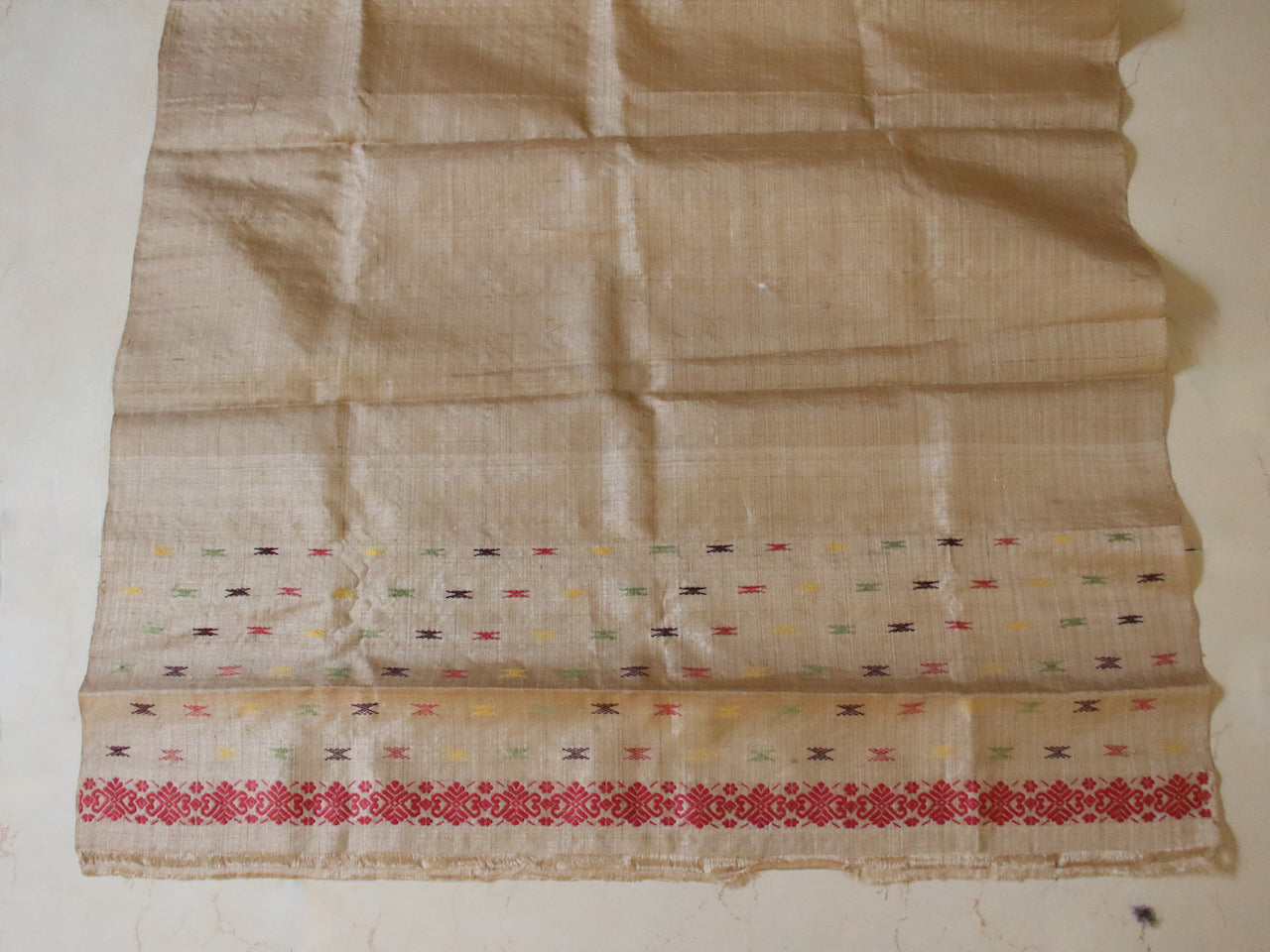 Authentic Muga Silk Traditional Design Mekhela Chador Set