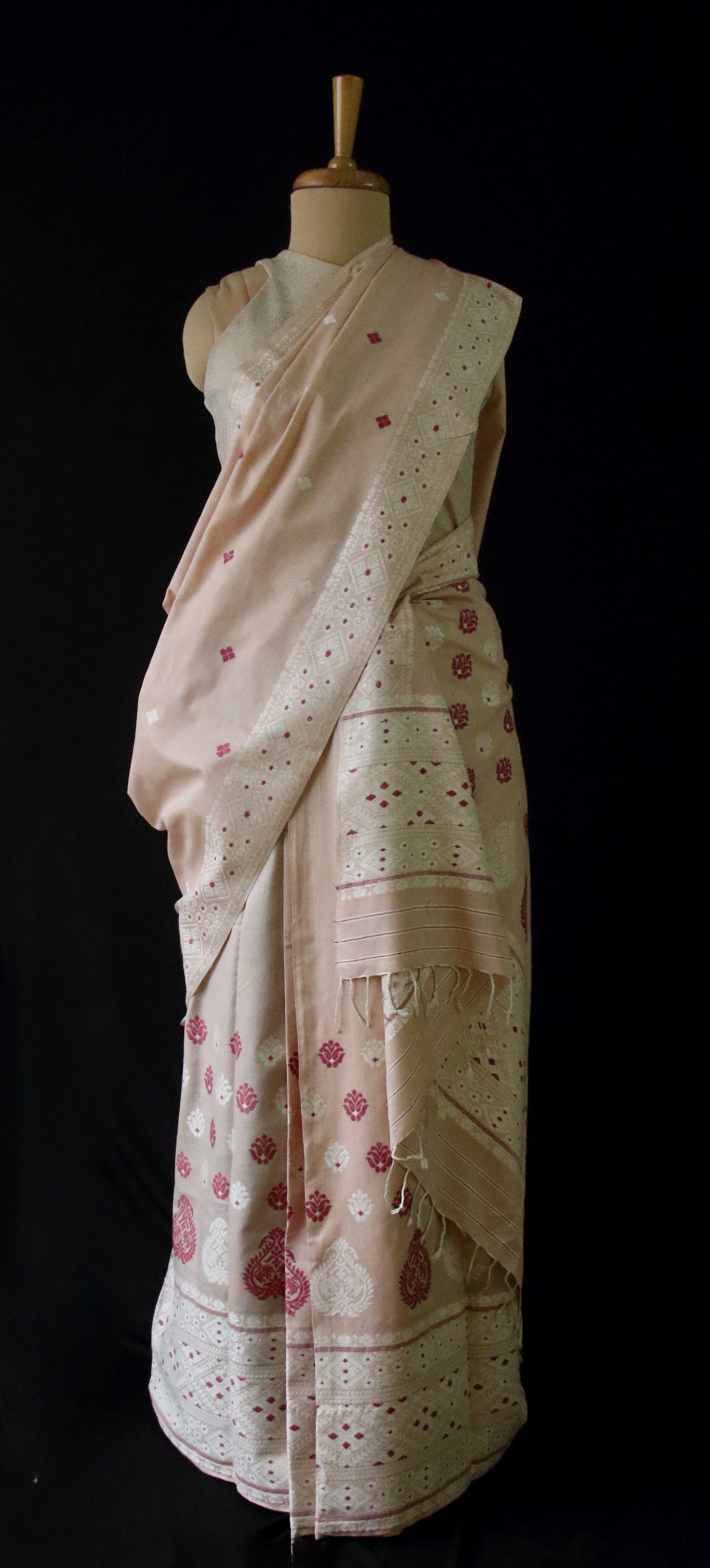 Natural Dyed Eri Silk Mekhela Chador Set from Assam