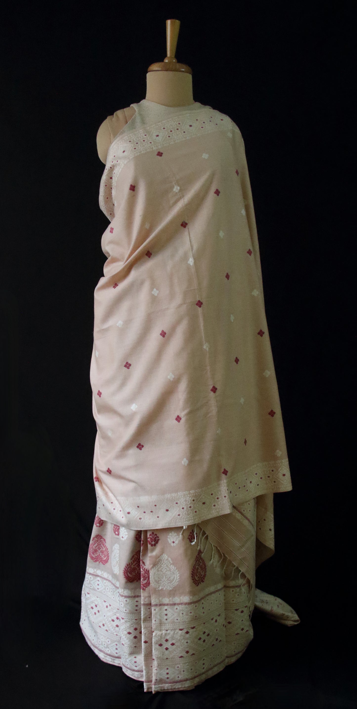 Natural Dyed Eri Silk Mekhela Chador Set from Assam