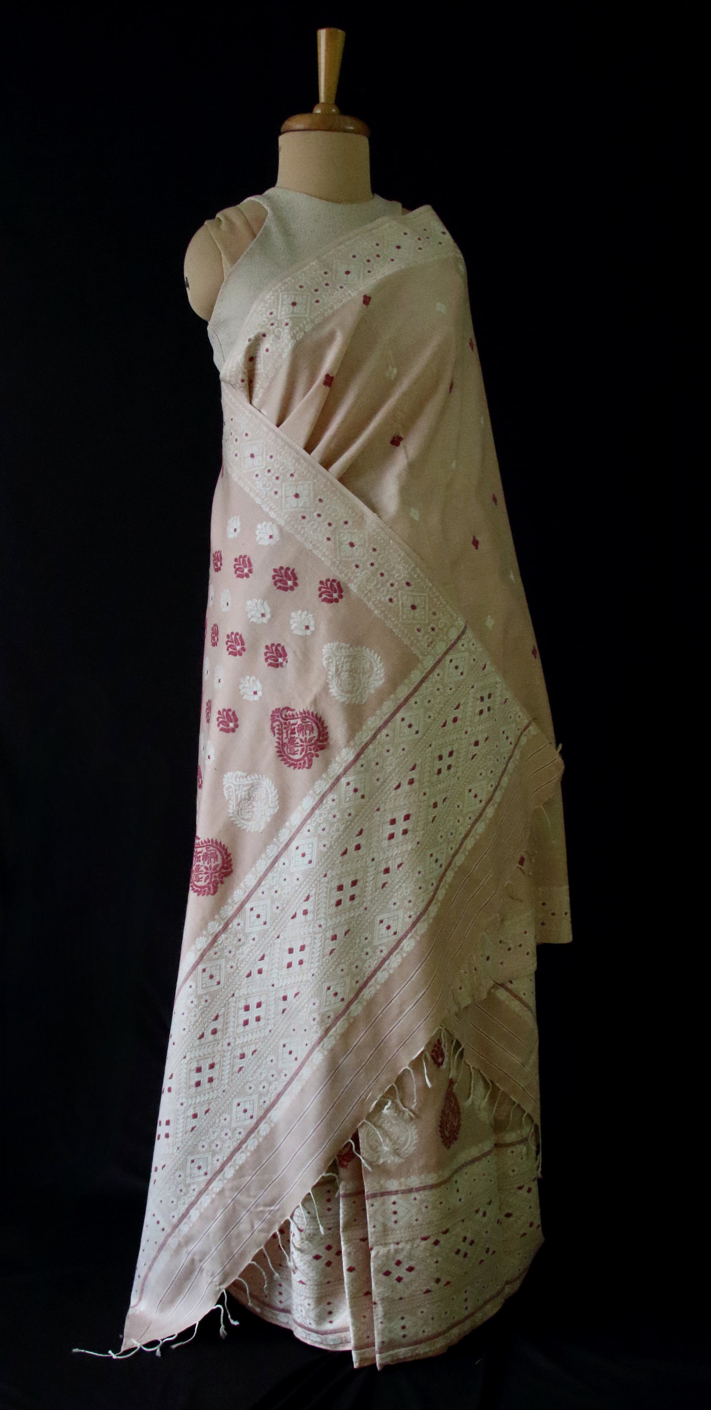 Natural Dyed Eri Silk Mekhela Chador Set from Assam