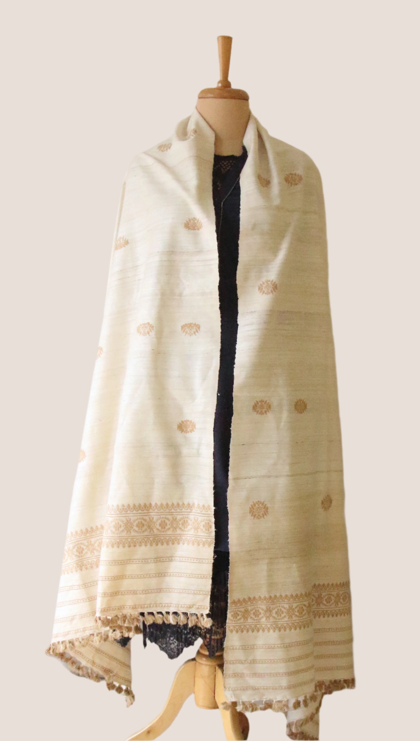 Handloom Eri Silk Shawl in hand spun yarns from Assam