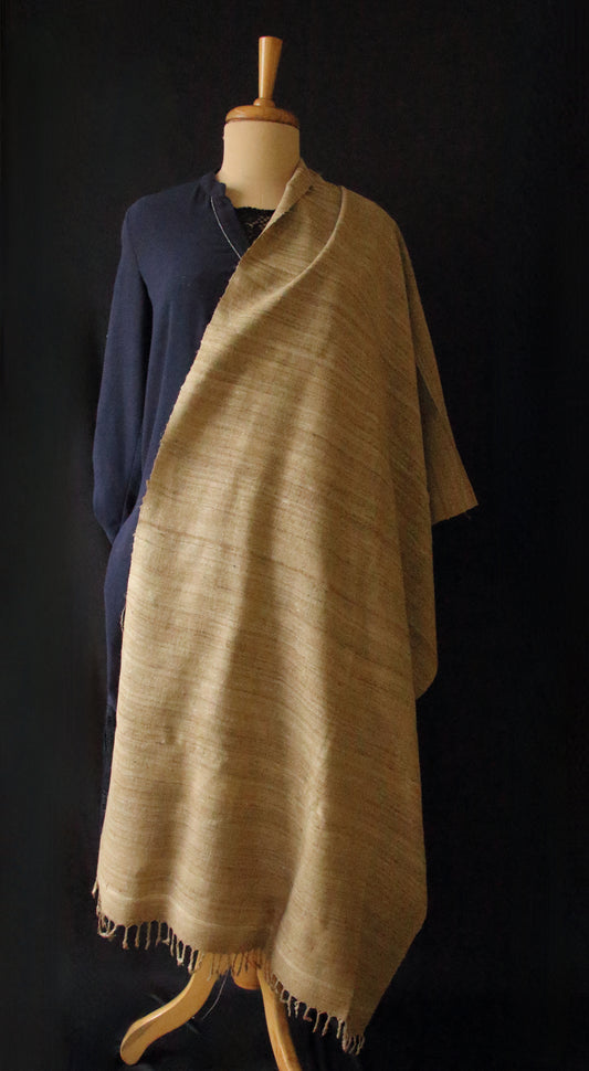 Handwoven Muga Ghicha Silk Shawl from Assam