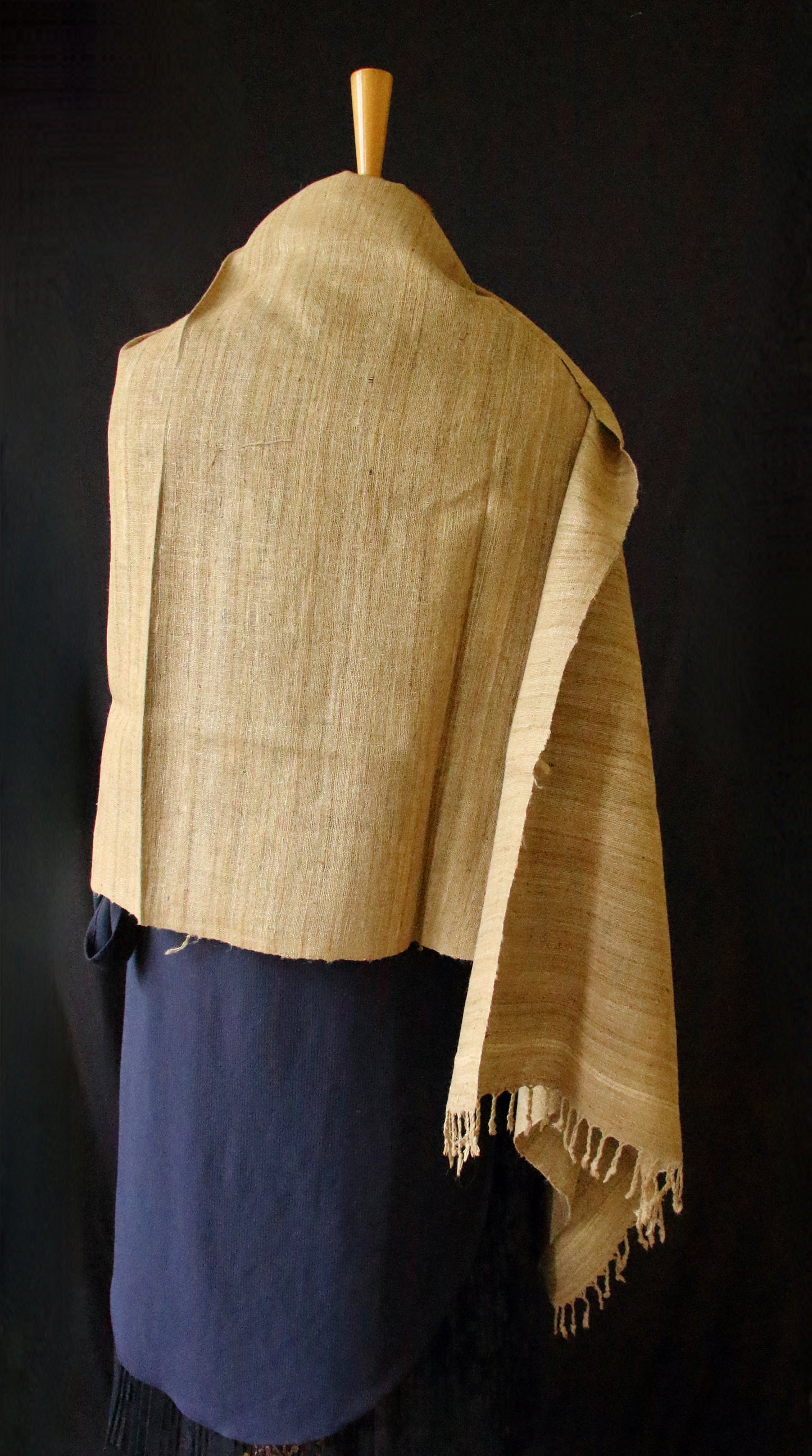 Handwoven Muga Ghicha Silk Shawl from Assam