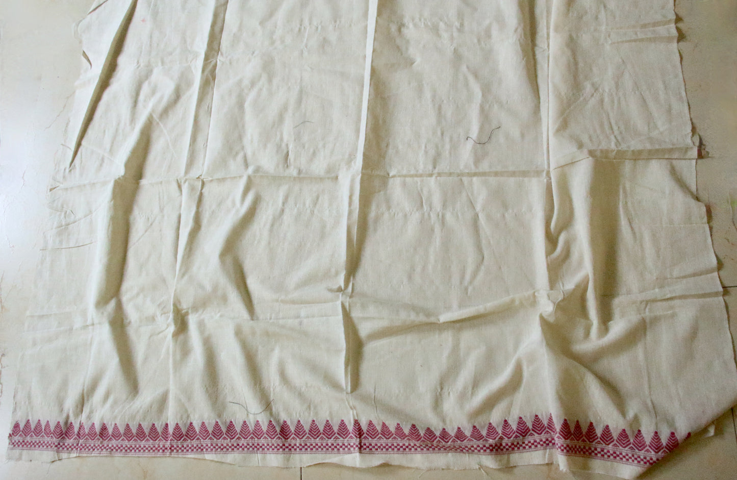 Eri Silk Saree in Natural Off White colour from Assam