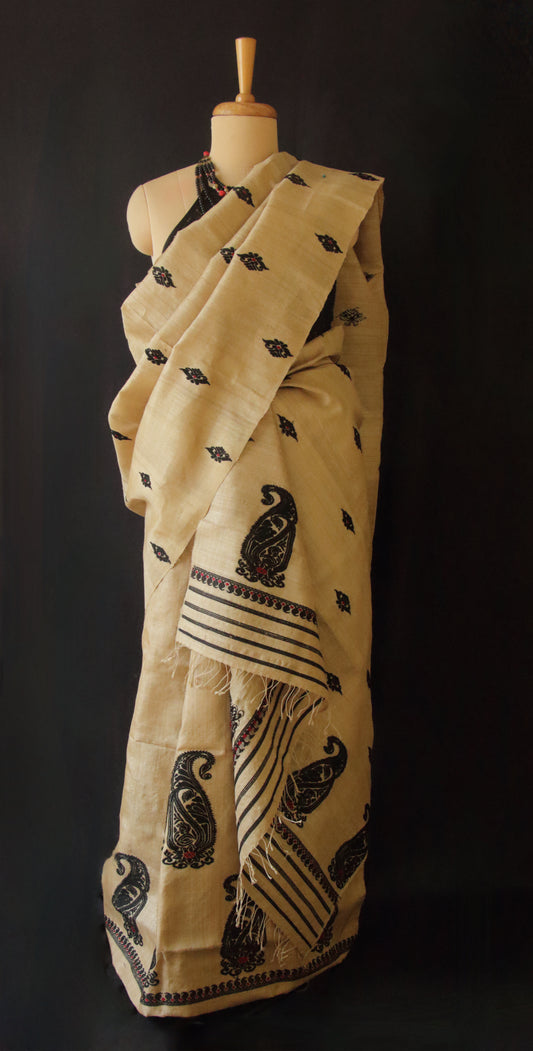 Authentic Muga Silk  Mekhela Chador Set from Assam- Made to order