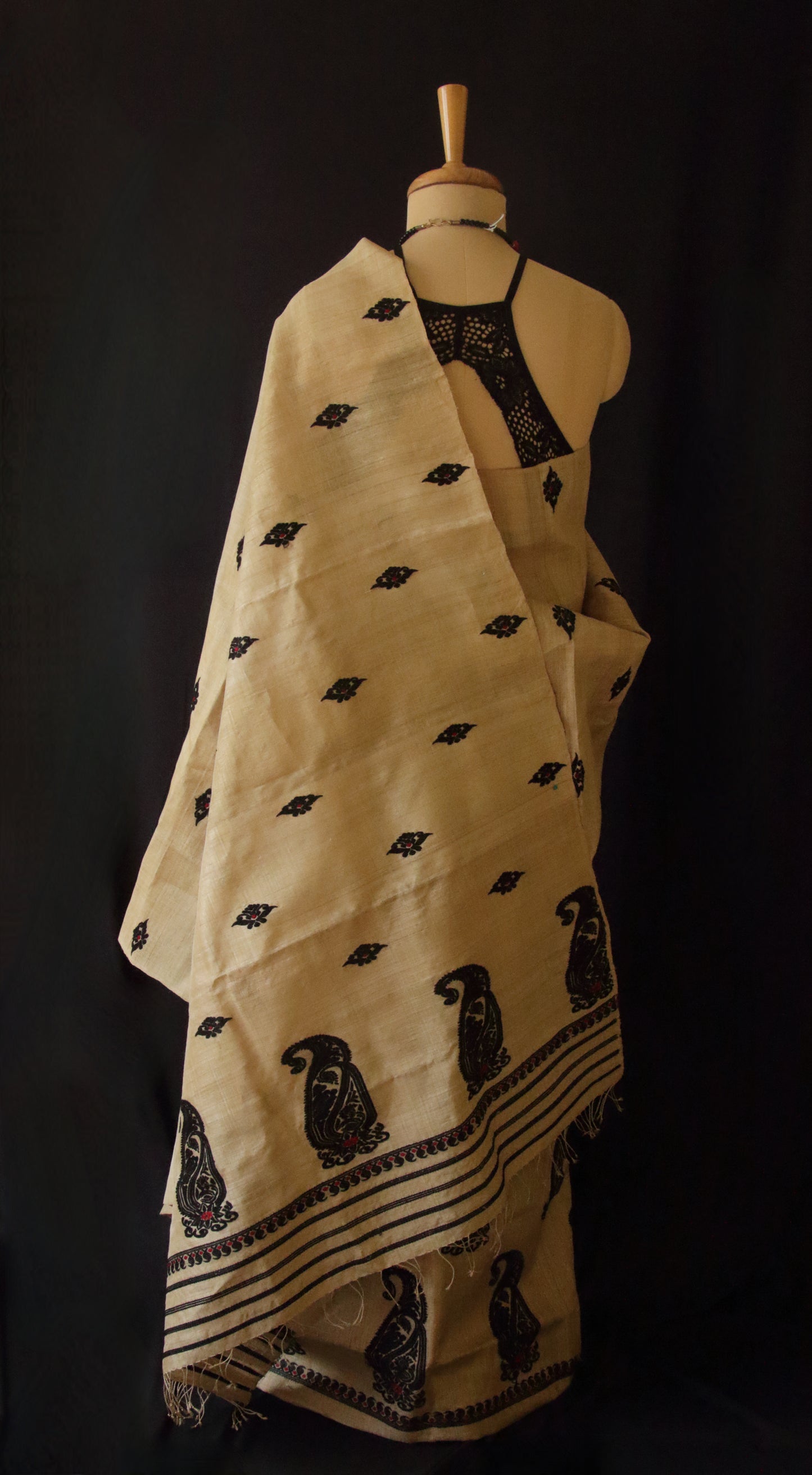 Authentic Muga Silk  Mekhela Chador Set from Assam- Made to order