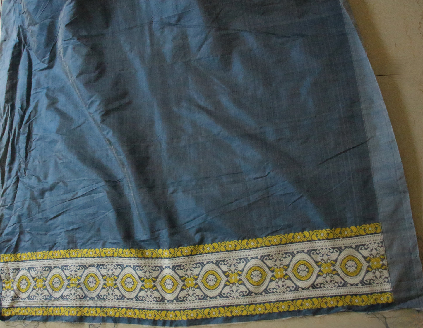 Greyish Blue Colour Handloom Silk Saree from Assam