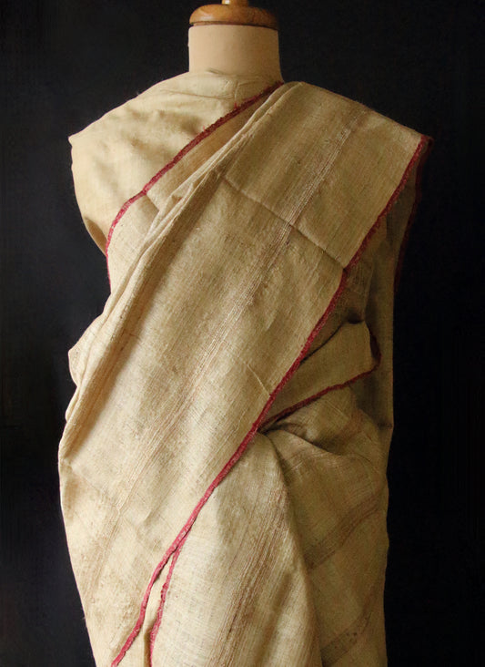 Authentic Muga Silk Mekhela Chador Set from Assam