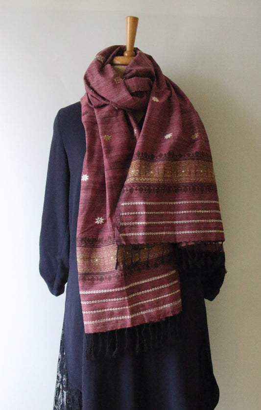 Natural dyed Eri Silk Handwoven Scarf / Stole from Assam