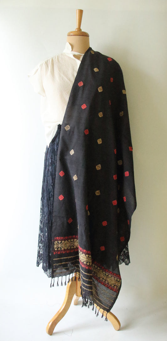 Natural dyed Eri Silk Handwoven Scarf / Stole from Assam