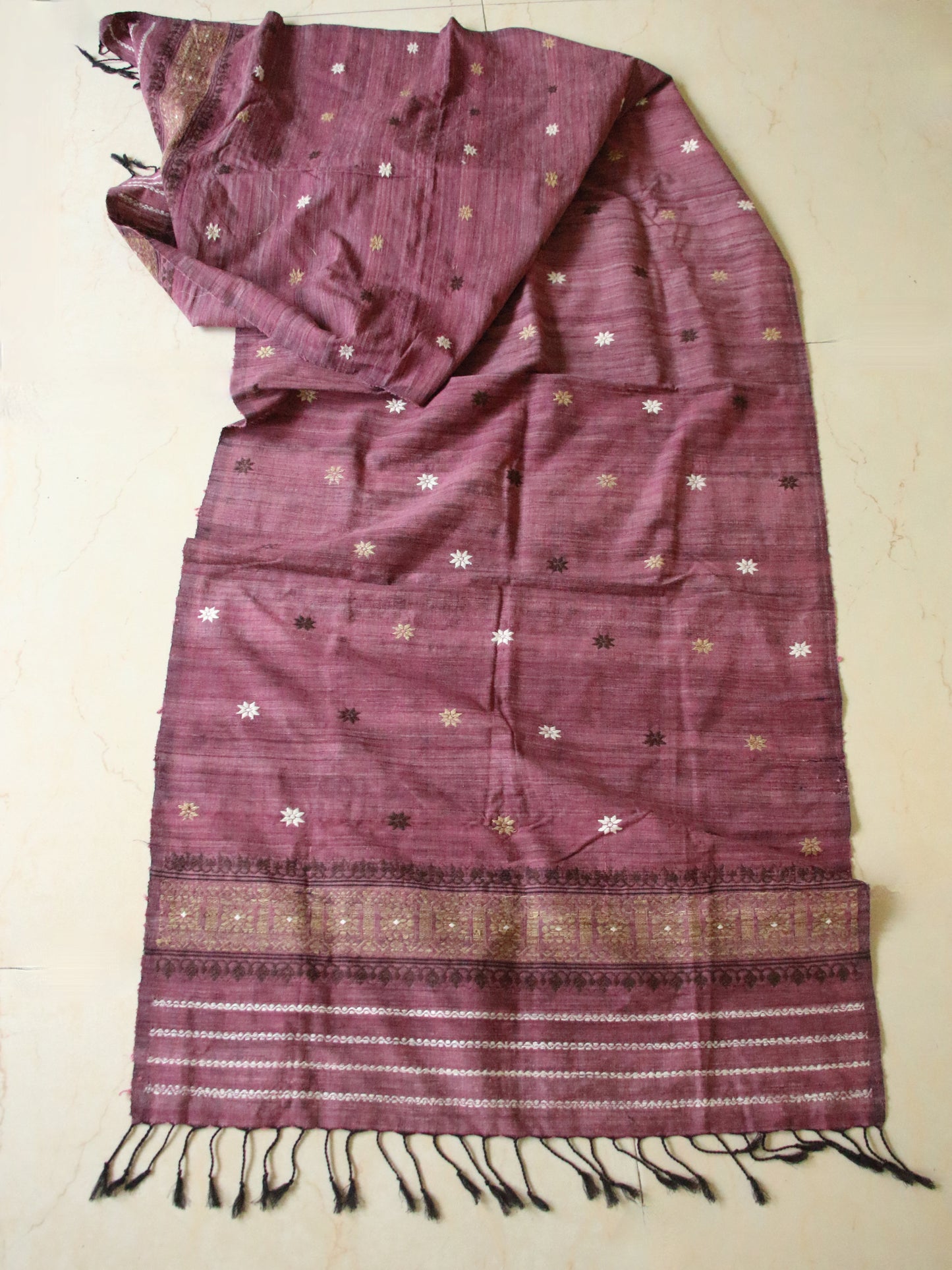 Natural dyed Eri Silk Handwoven Scarf / Stole from Assam