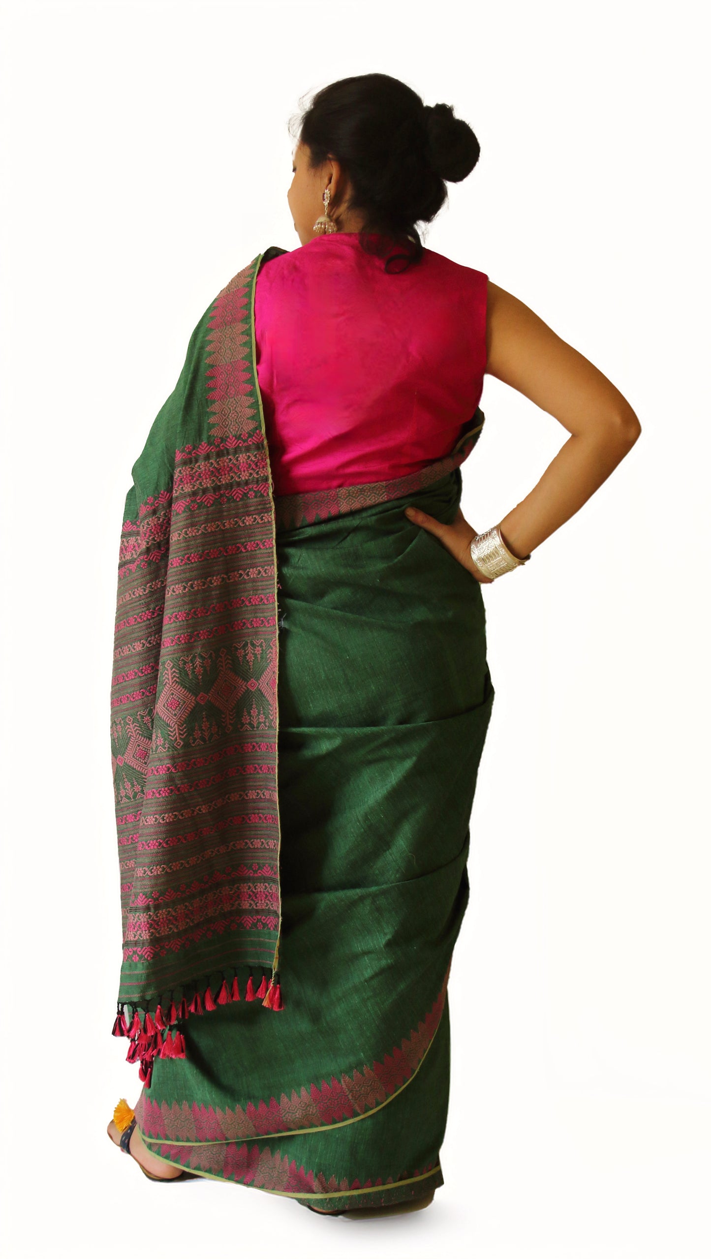 Green Modal by Eri Silk Handloom Saree from Assam