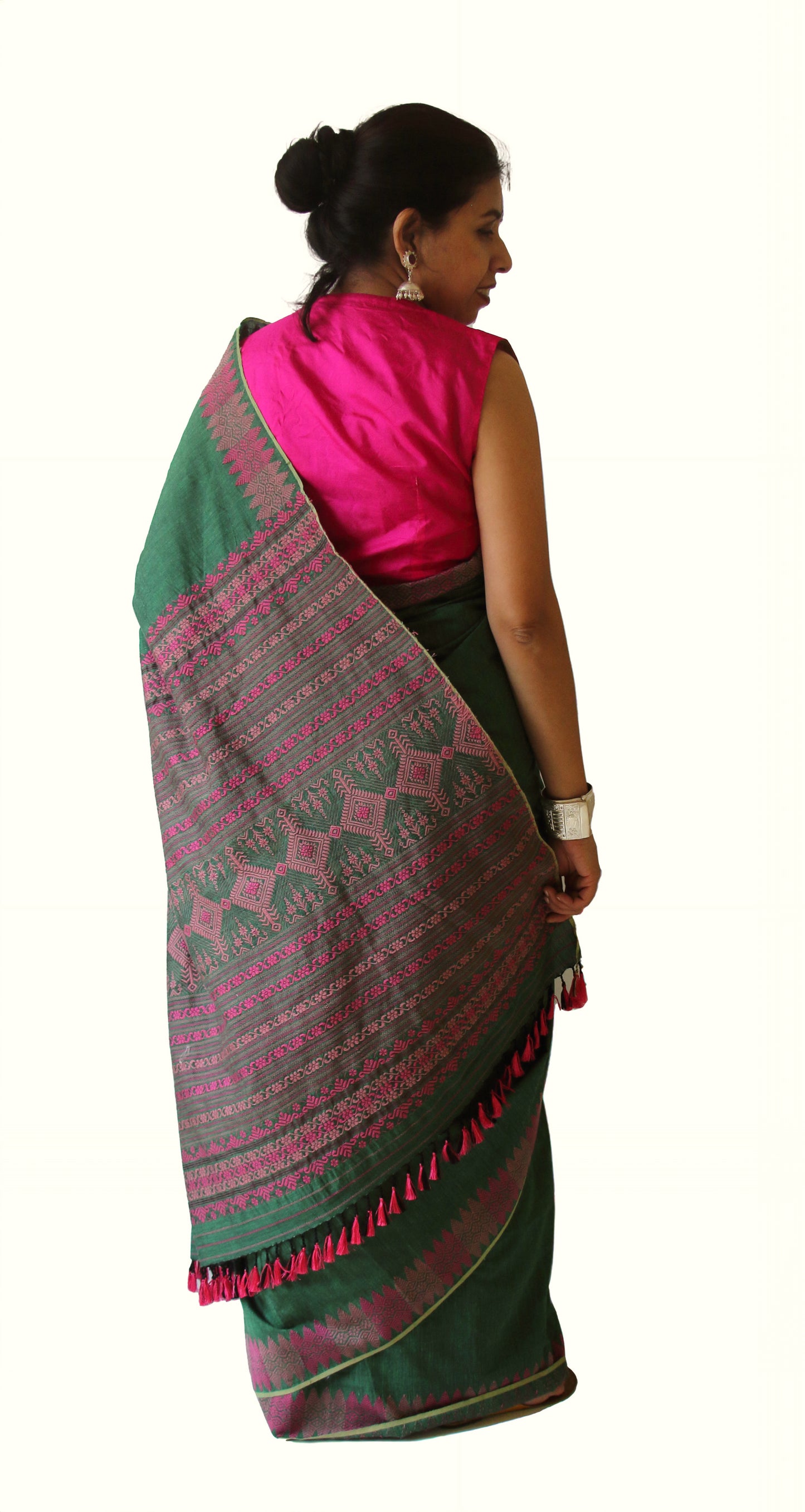 Green Modal by Eri Silk Handloom Saree from Assam