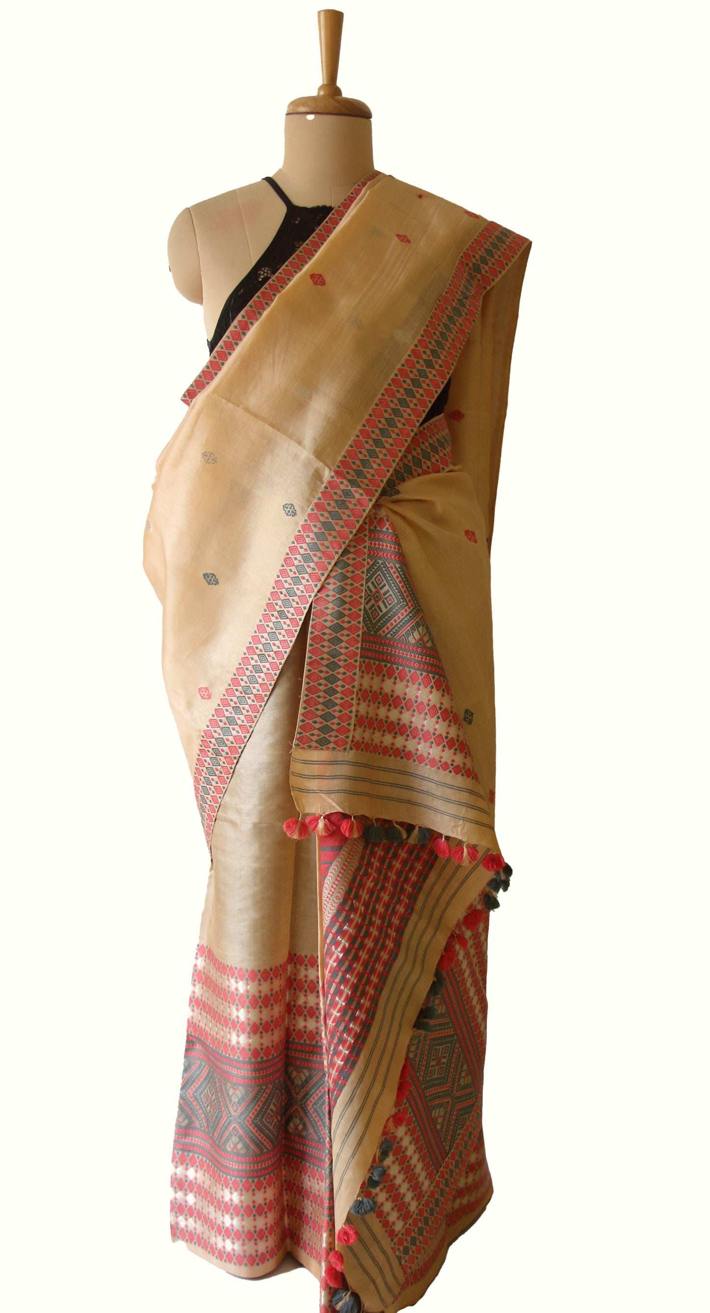 Tassar Silk Handloom Mekhla Chador Set from Assam
