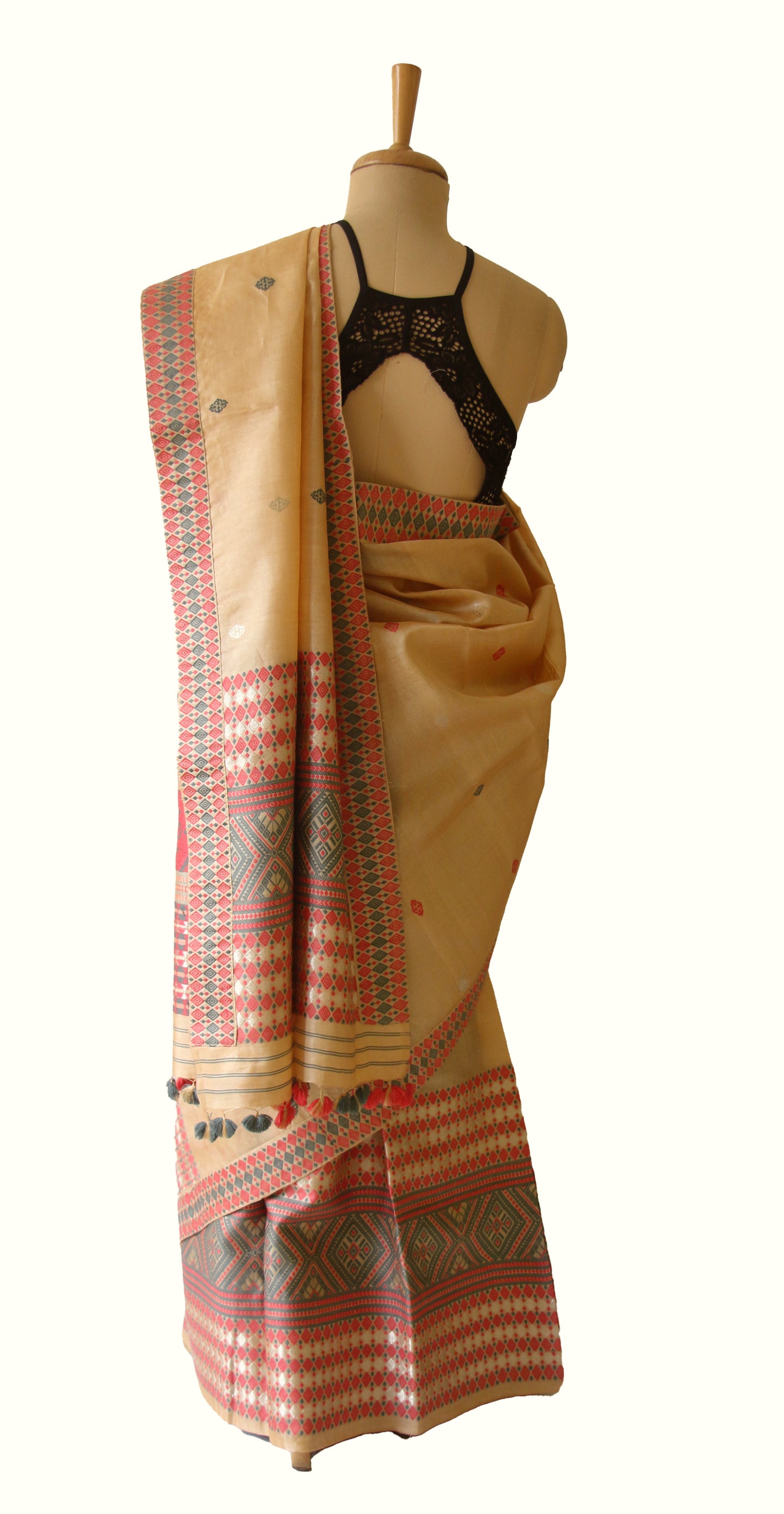 Tassar Silk Handloom Mekhla Chador Set from Assam