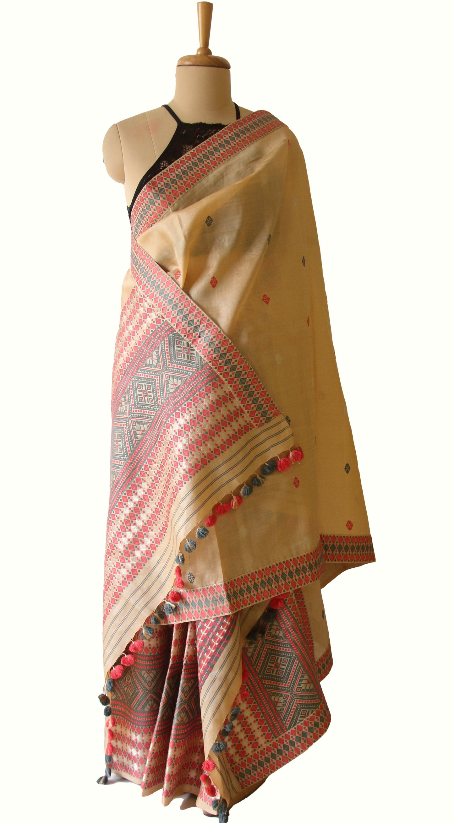 Tassar Silk Handloom Mekhla Chador Set from Assam
