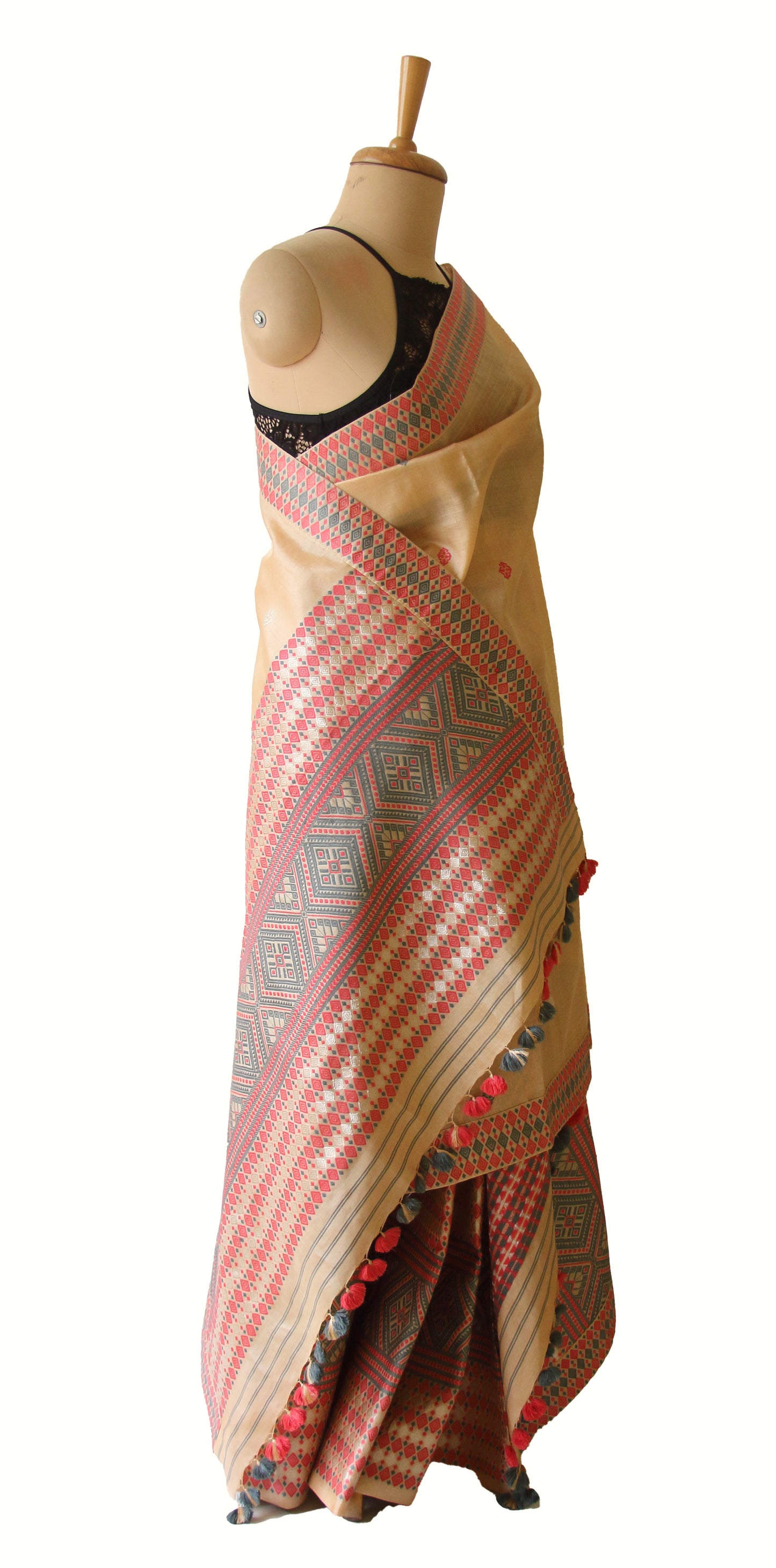 Tassar Silk Handloom Mekhla Chador Set from Assam