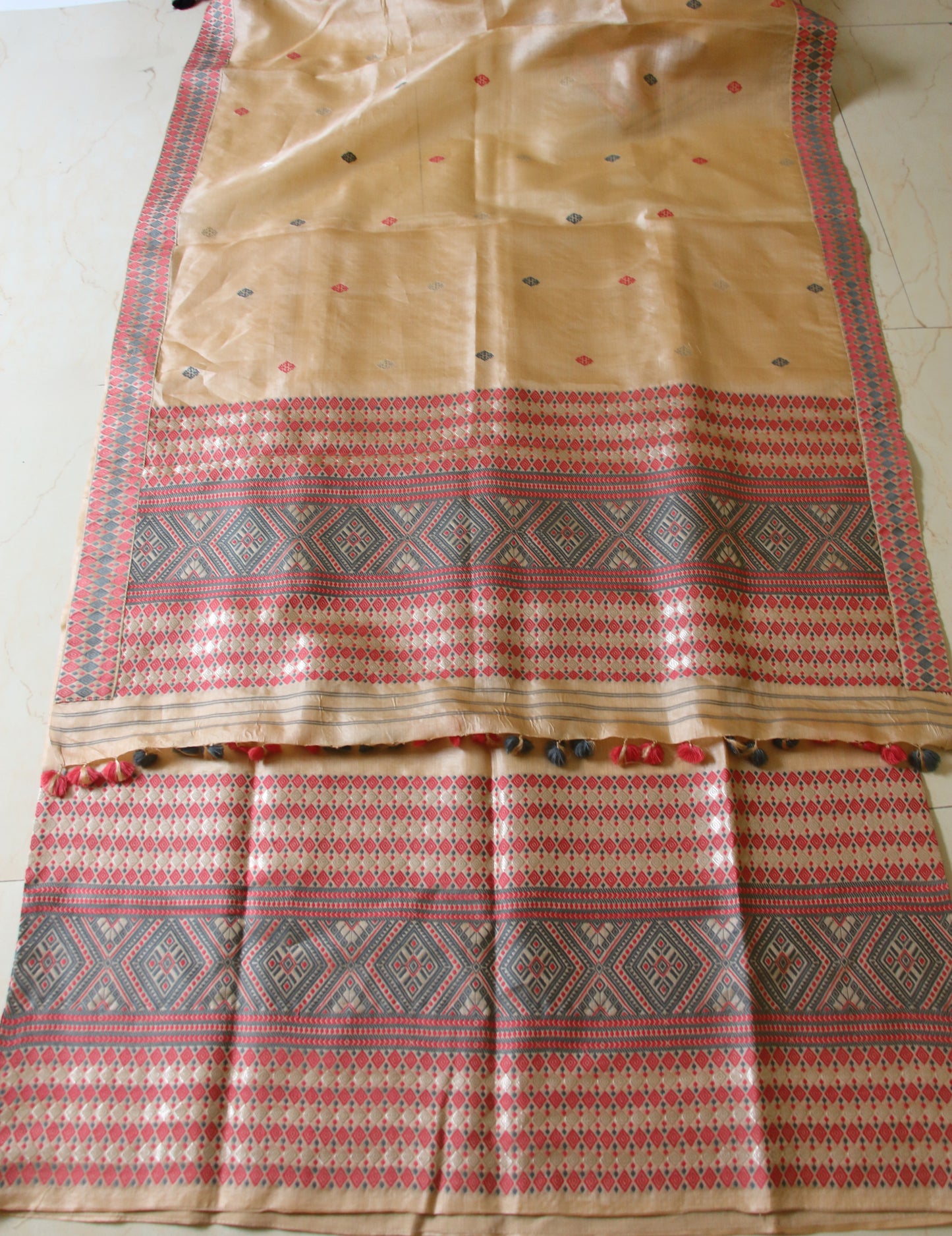 Tassar Silk Handloom Mekhla Chador Set from Assam