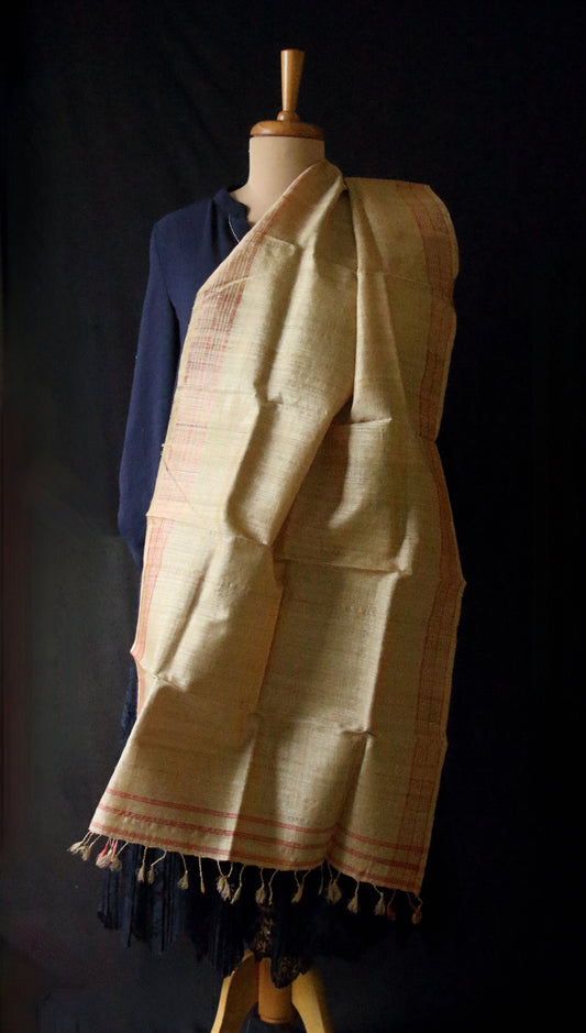 Handloom Traditional Muga Silk Scarf / Gamucha from Assam